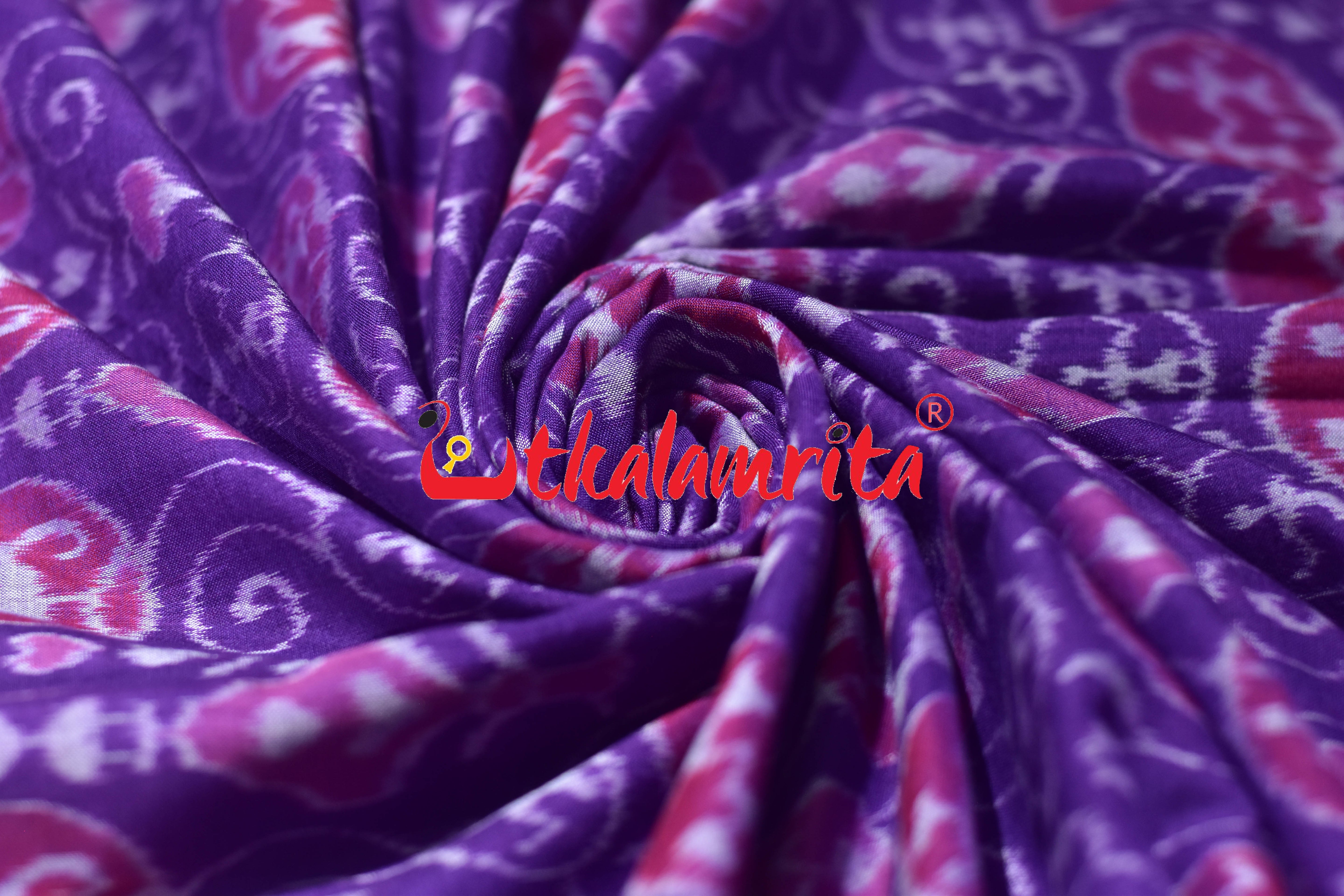 Purple Flower Tribals Sambalpuri Cotton (Fabric)