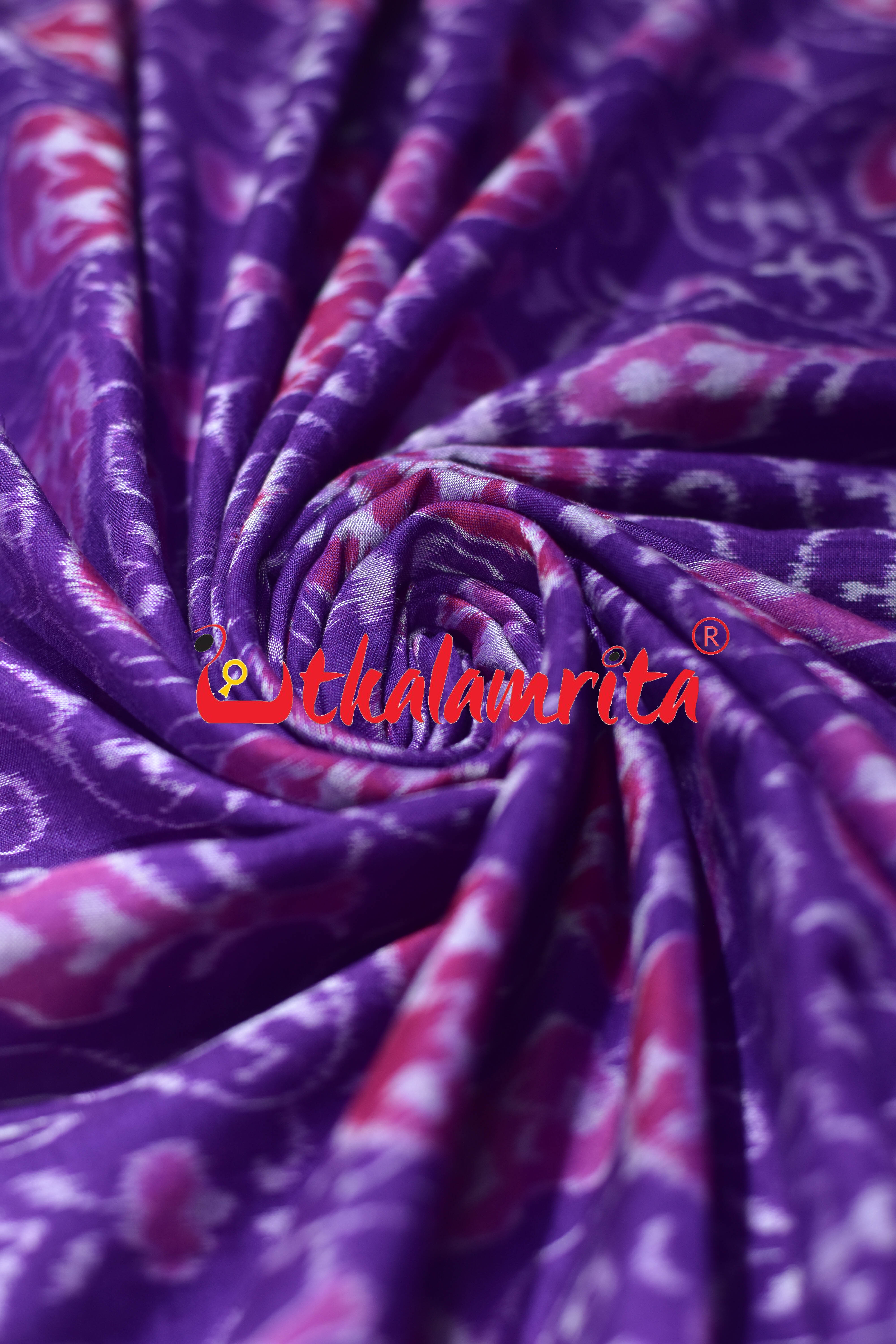 Purple Flower Tribals Sambalpuri Cotton (Fabric)