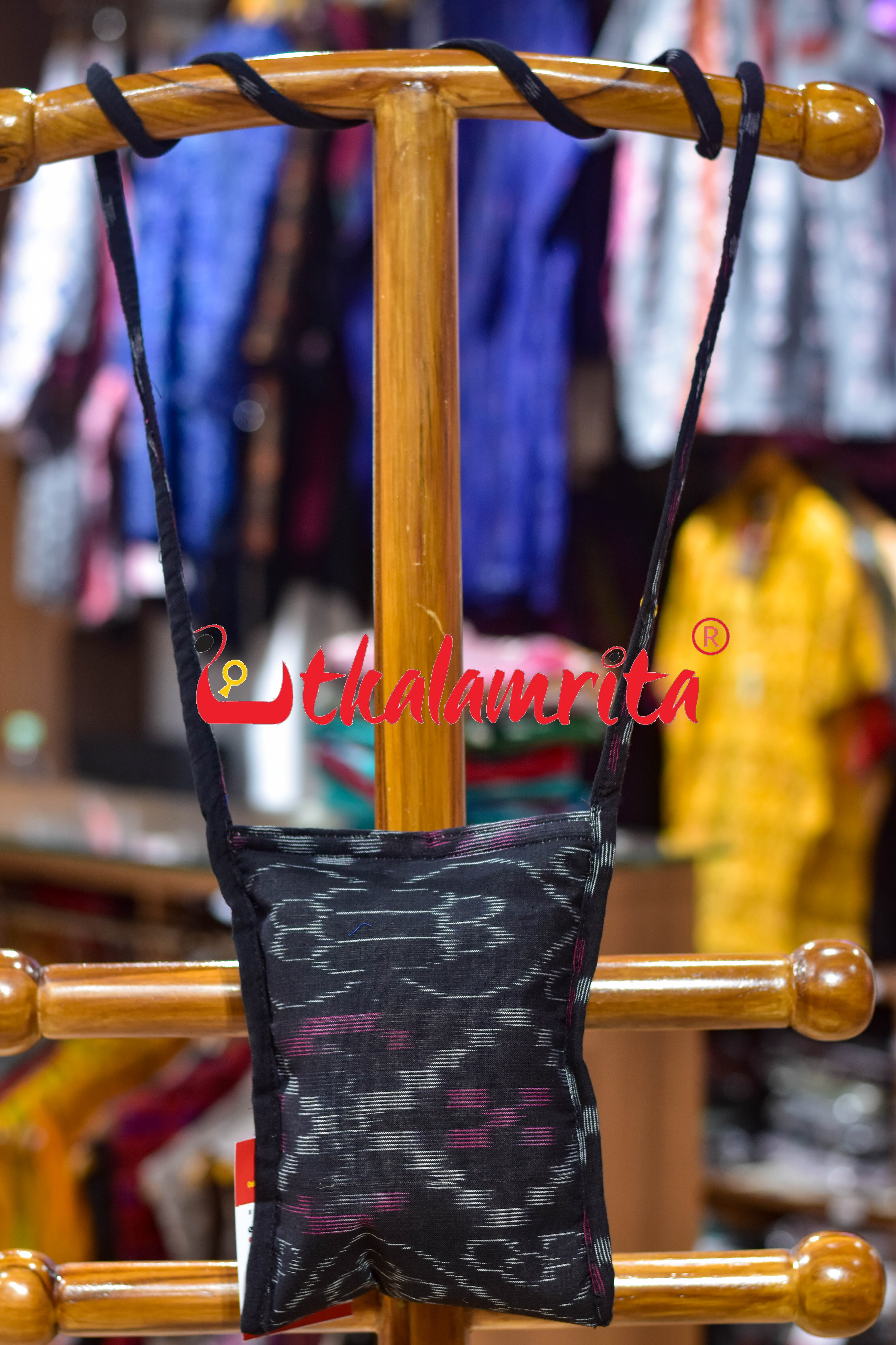 Black Tetris Mobile Sling Bag