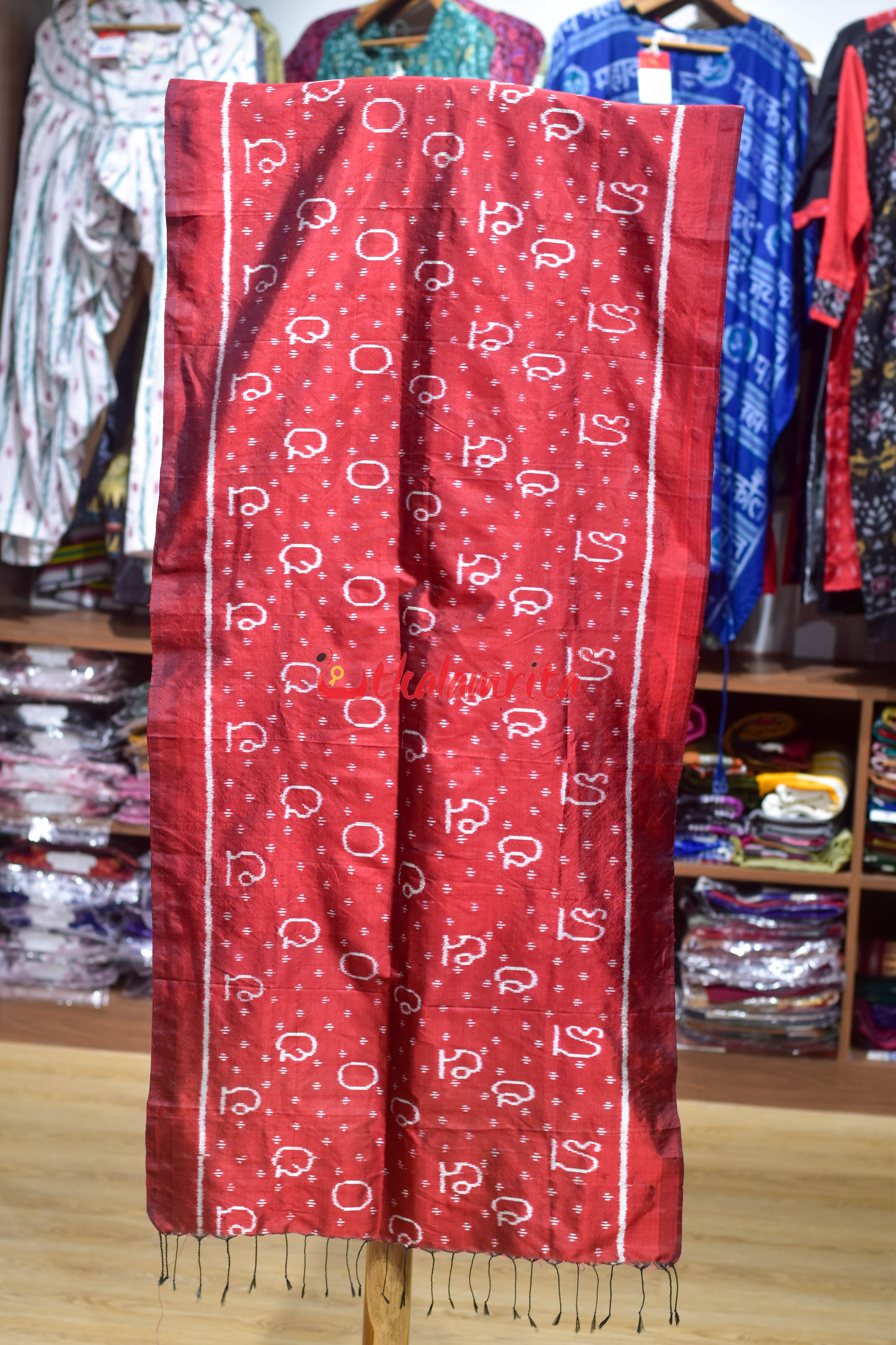 Red Letters Silk Stole