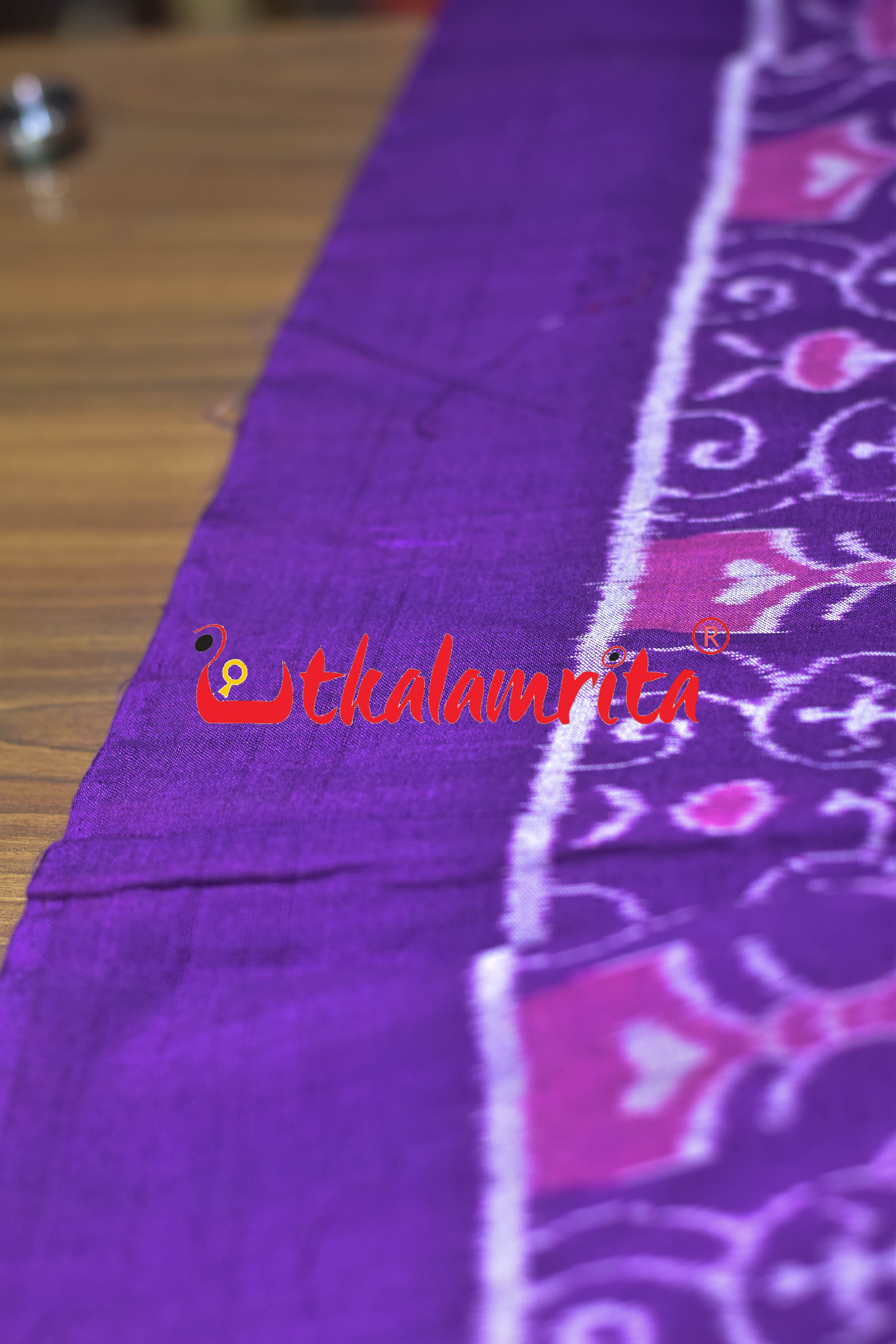 Purple Flower Tribals Sambalpuri Cotton (Fabric)