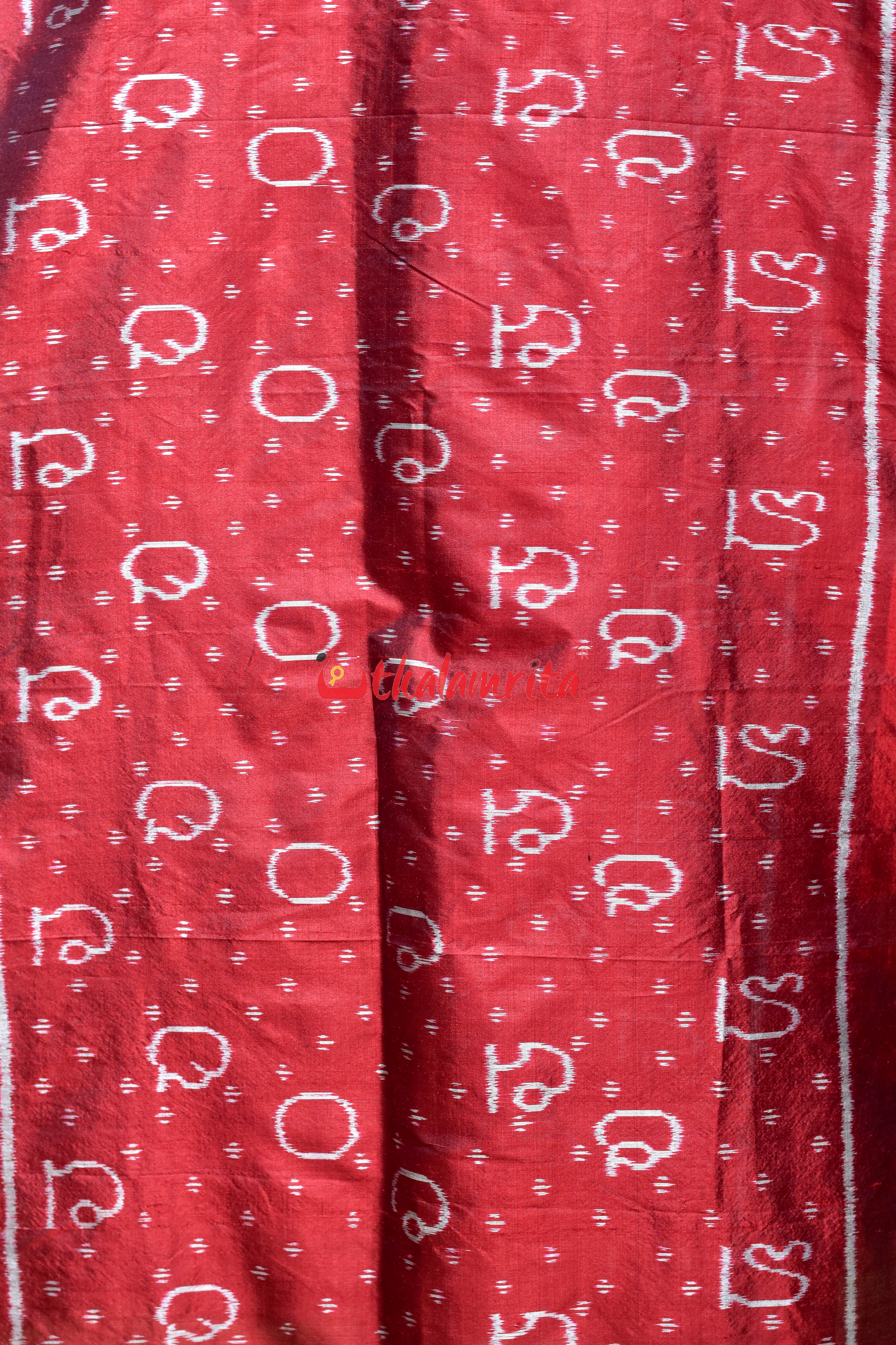 Red Letters Silk Stole
