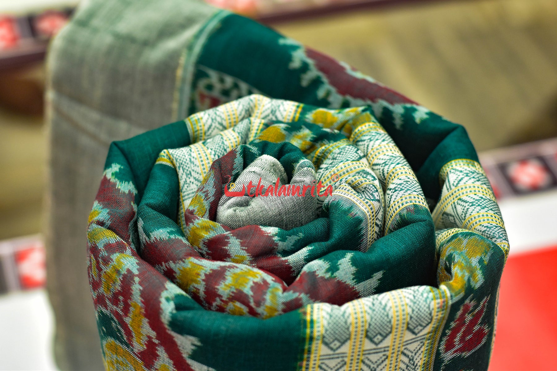 Green Nartaki Sambalpuri Cotton (Fabric)