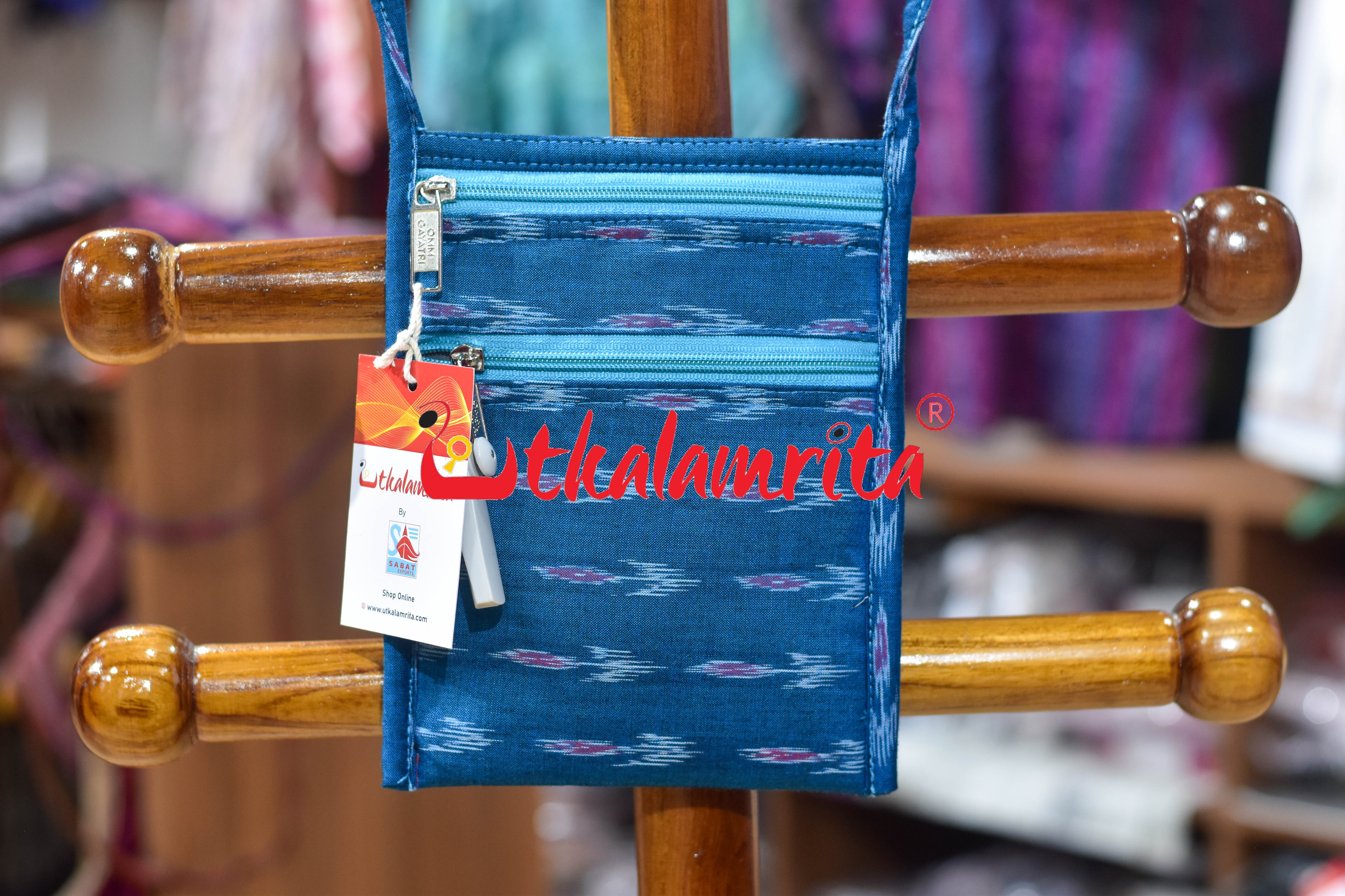 Prussian Blue Labanga Bandha Mobile Sling Bag
