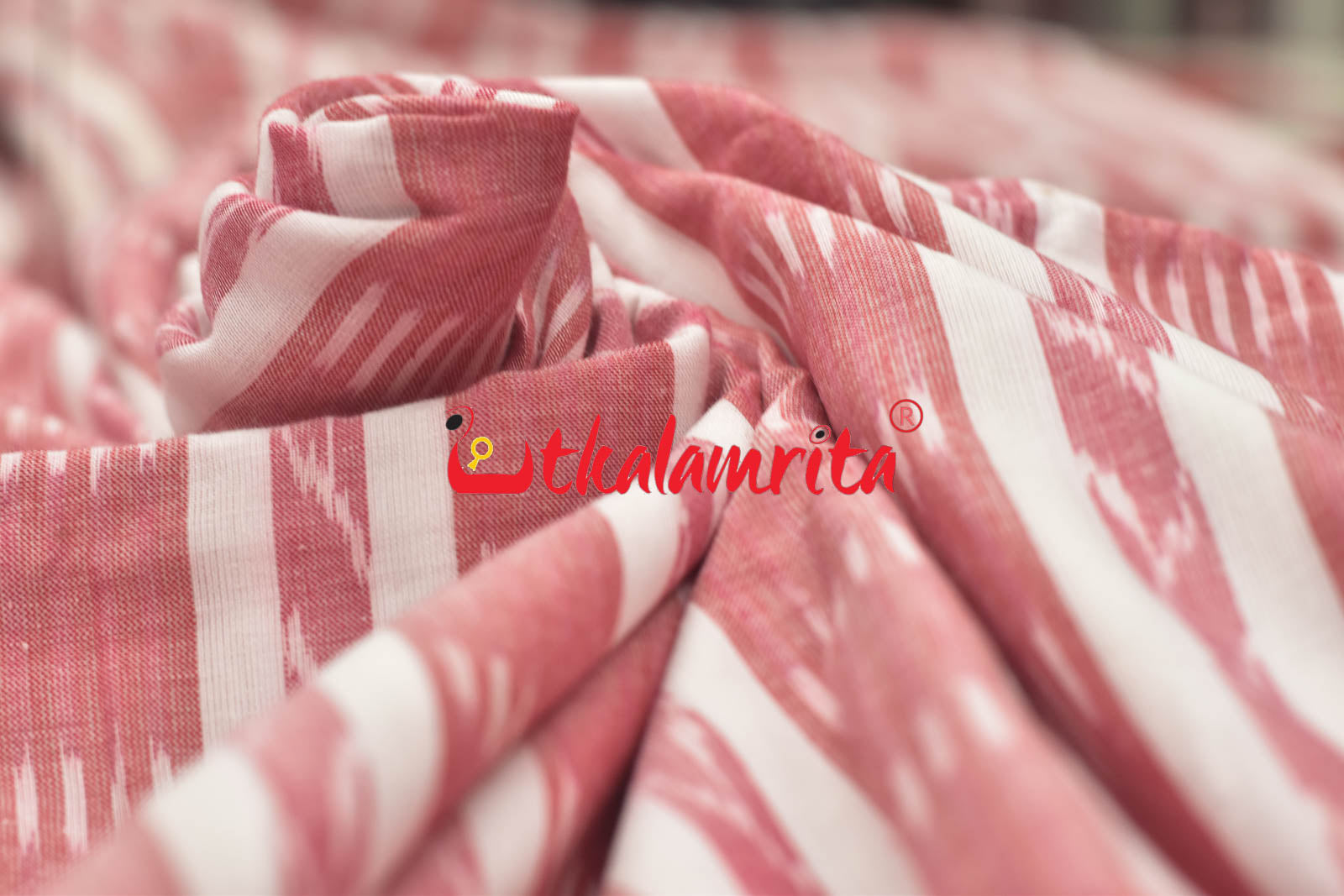 White Red Lines and Lata (Fabric)