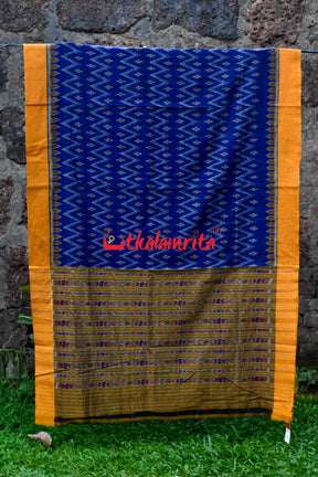 Borderless Zigzag Flower Khandua Cotton Saree
