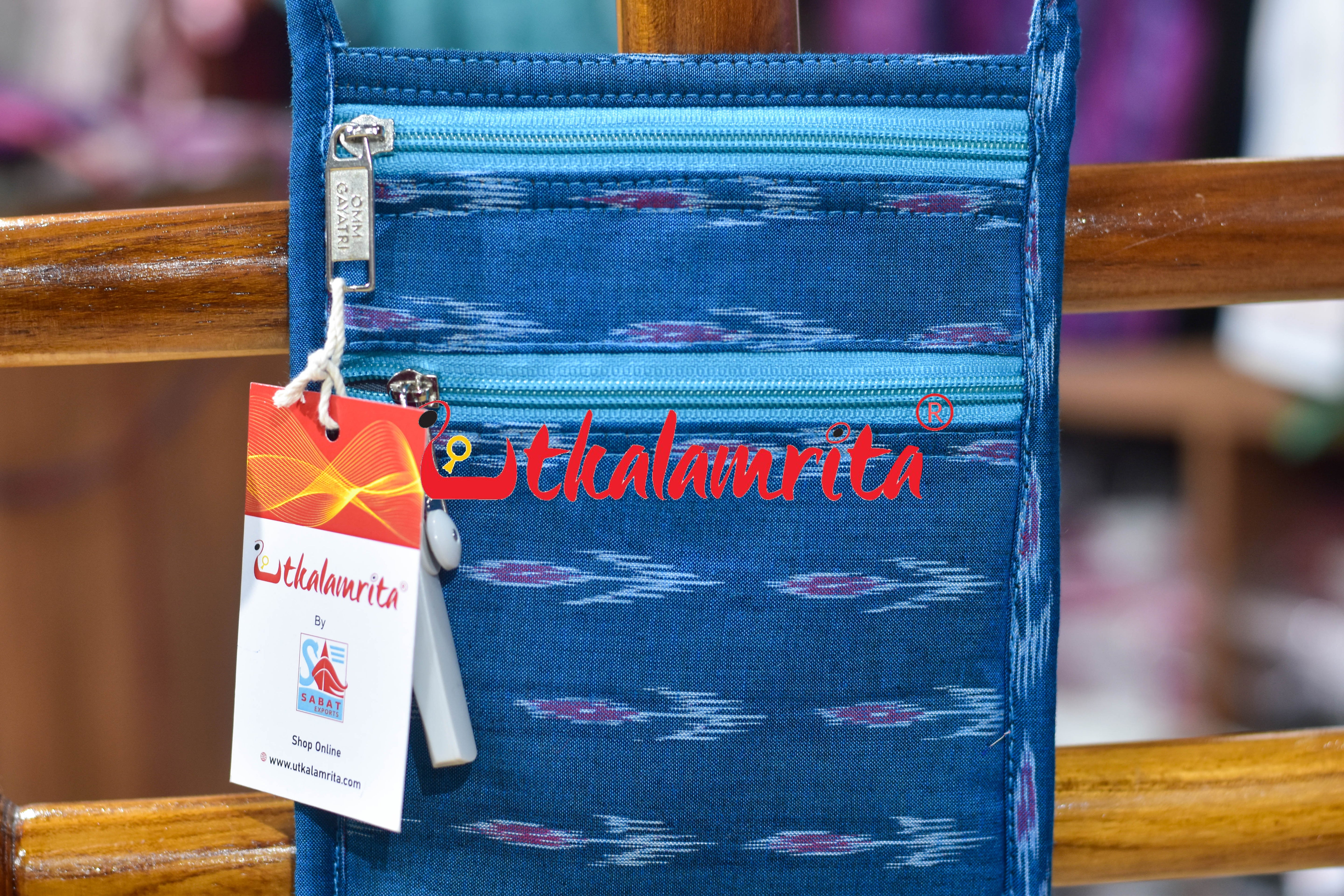 Prussian Blue Labanga Bandha Mobile Sling Bag