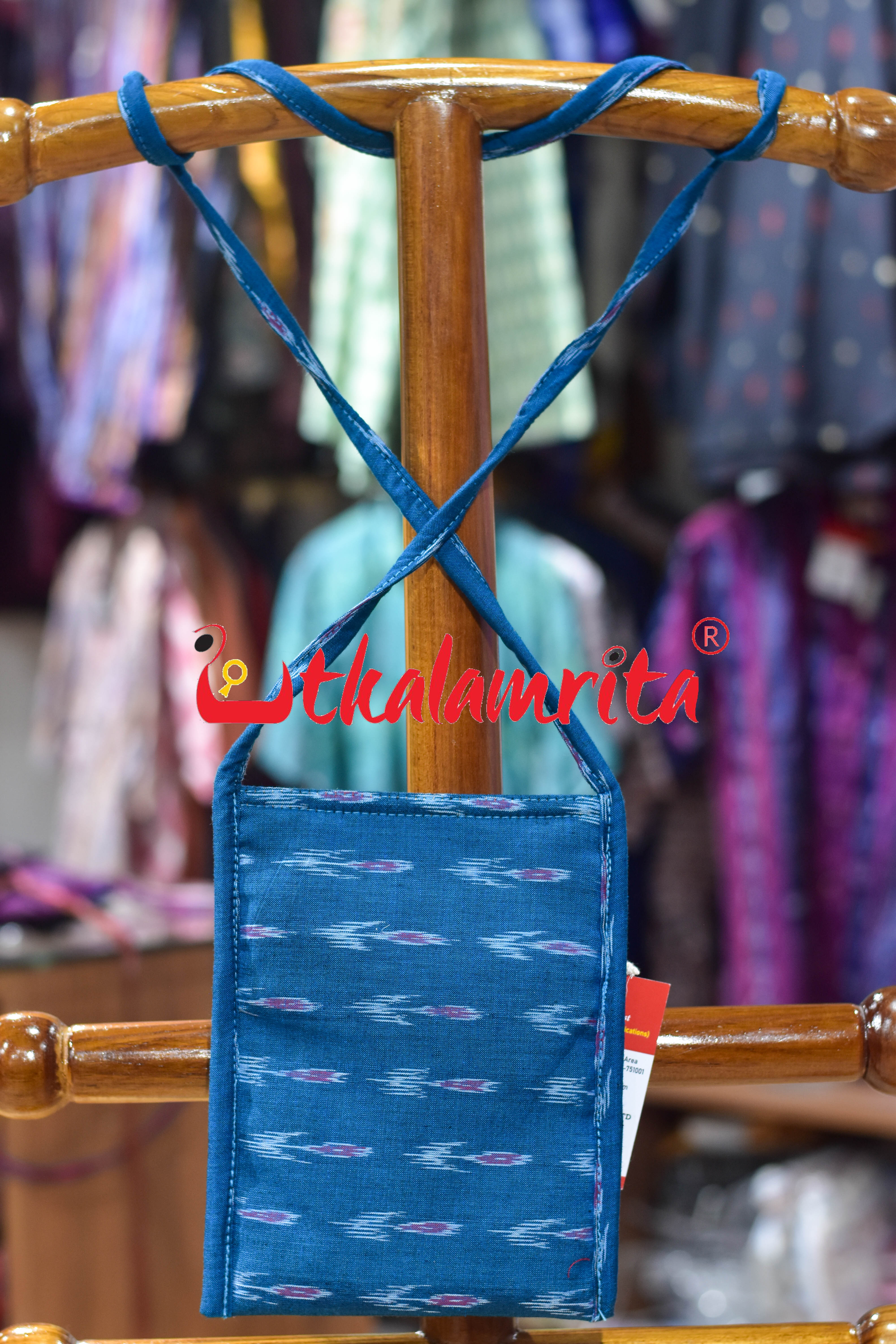 Prussian Blue Labanga Bandha Mobile Sling Bag