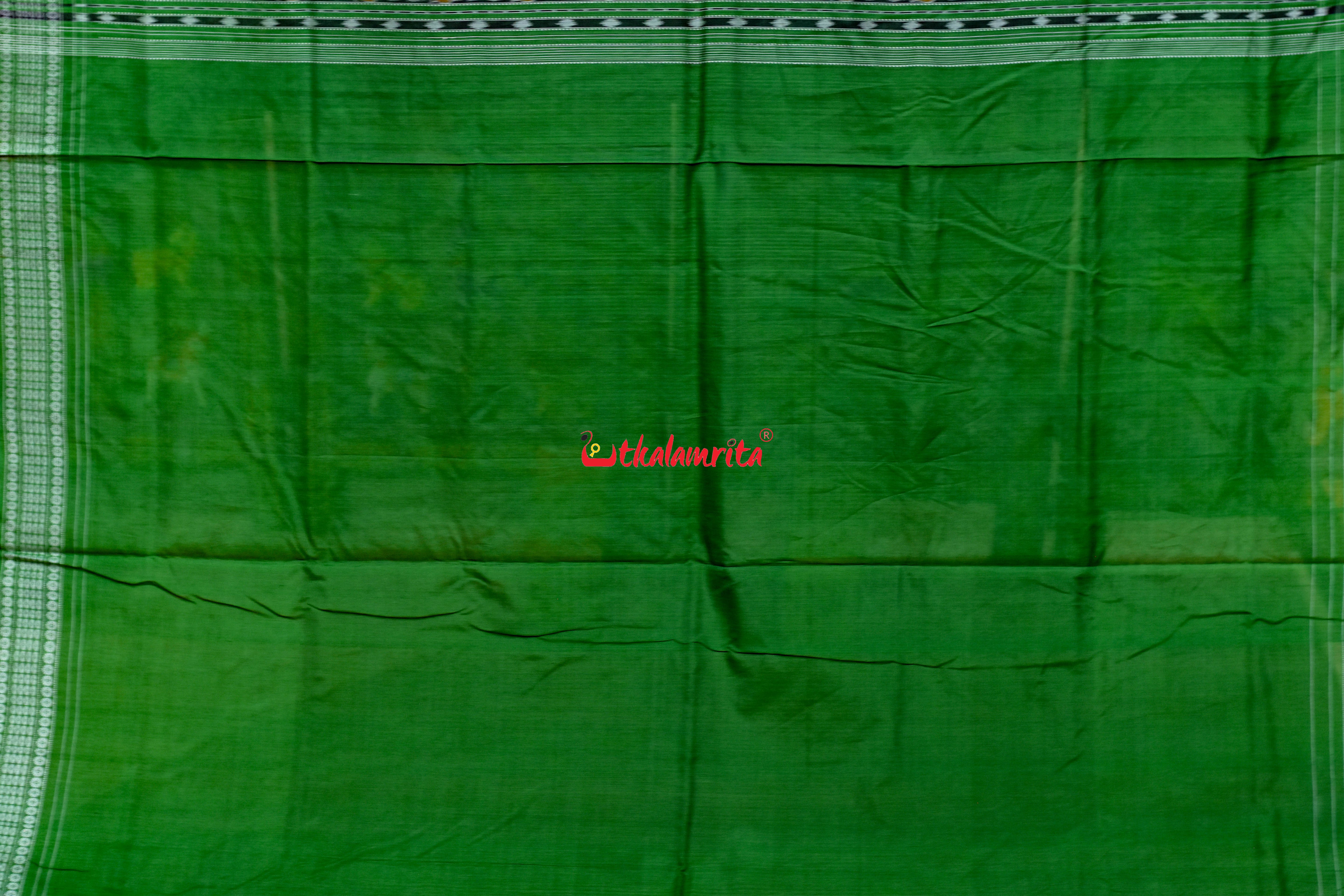 Red Green Tribal Chakra Sambalpuri Cotton Saree
