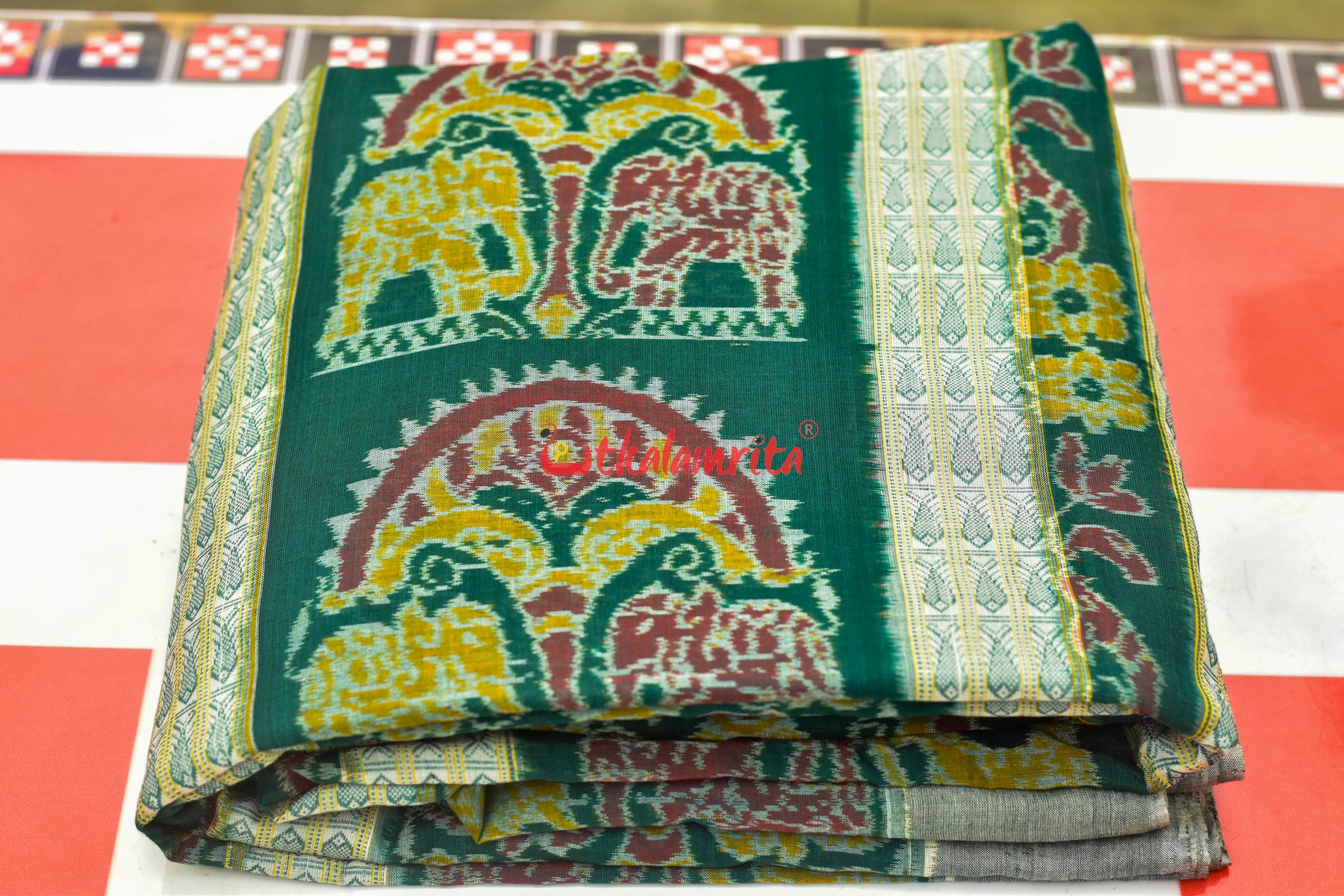 Green Nartaki Sambalpuri Cotton (Fabric)