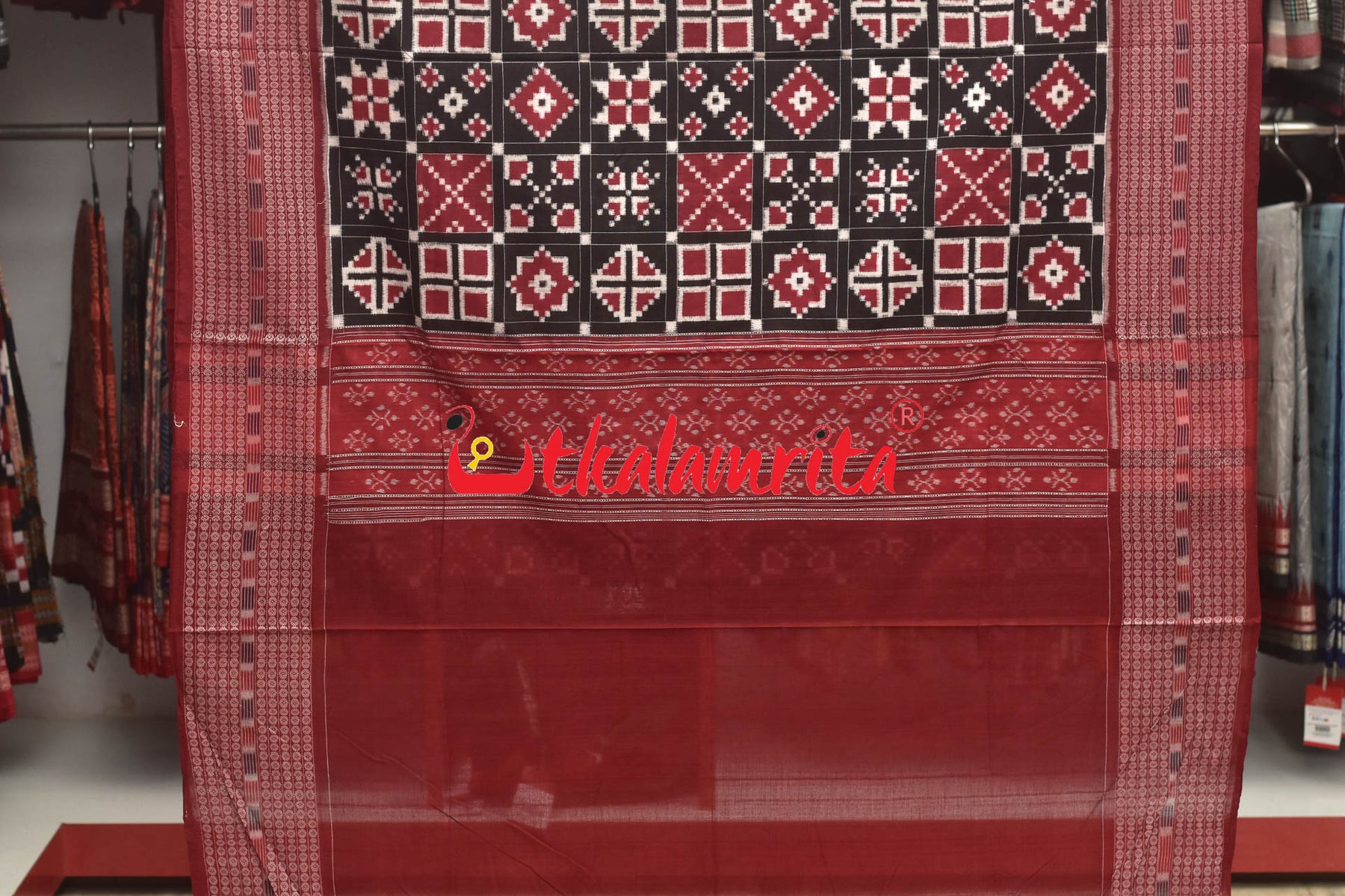 Pochampally Style Pasapali Sambalpuri Cotton Saree