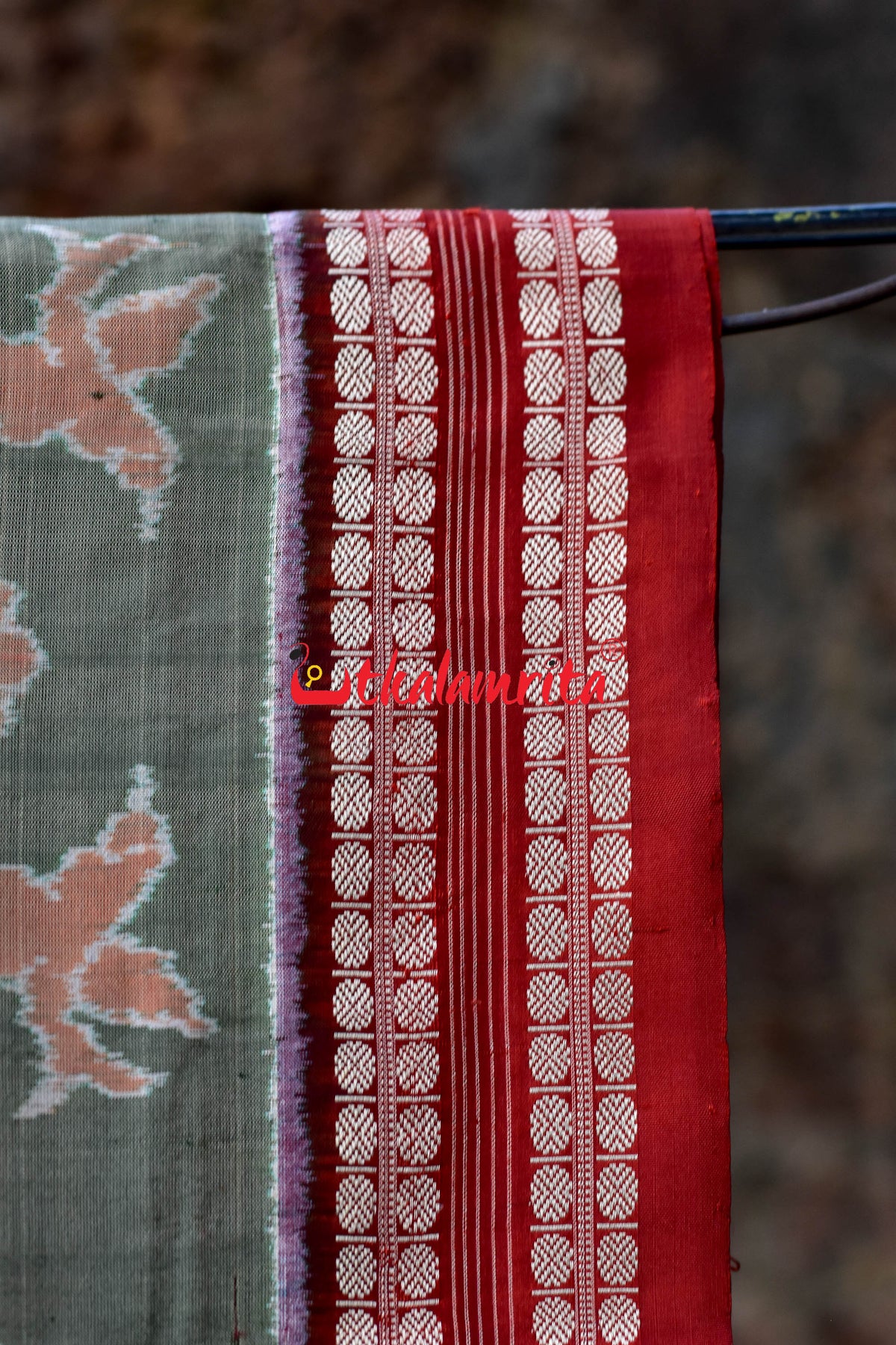 Peach 3D Tribals Sambalpuri Silk Saree