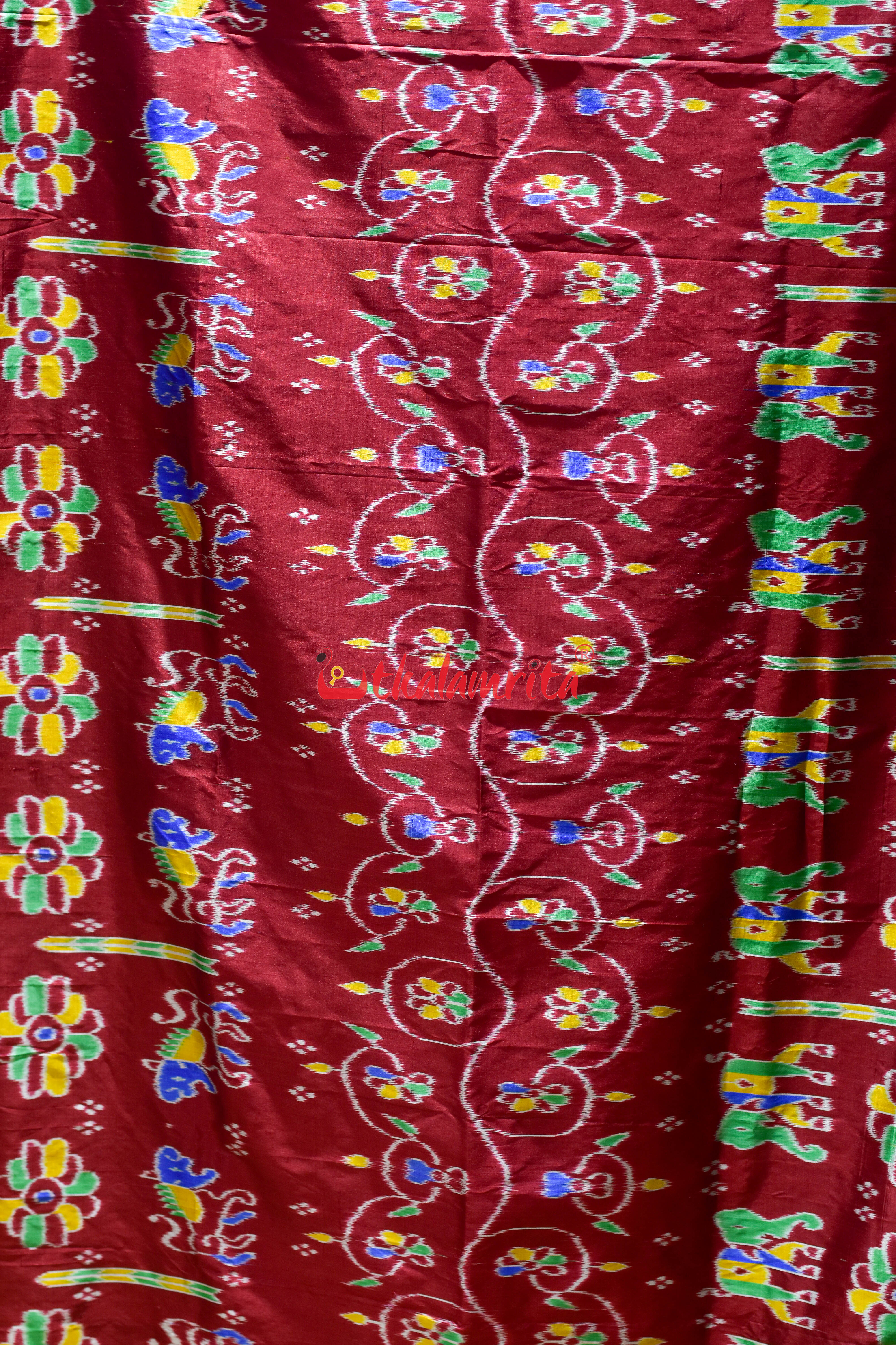 Elephant Khandua Silk (Dupatta)