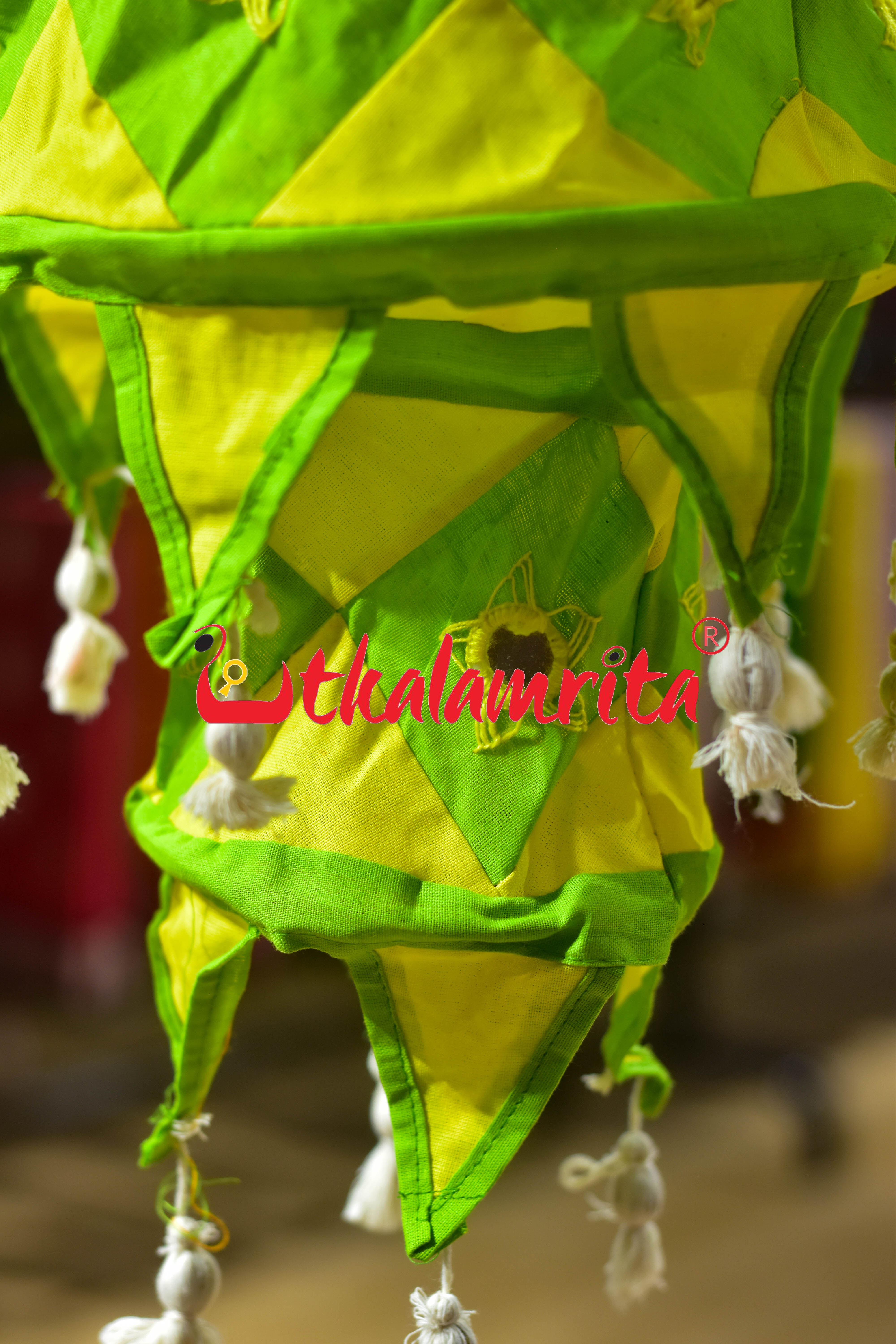 Yellow Green Special 2-Step Round Lampshade