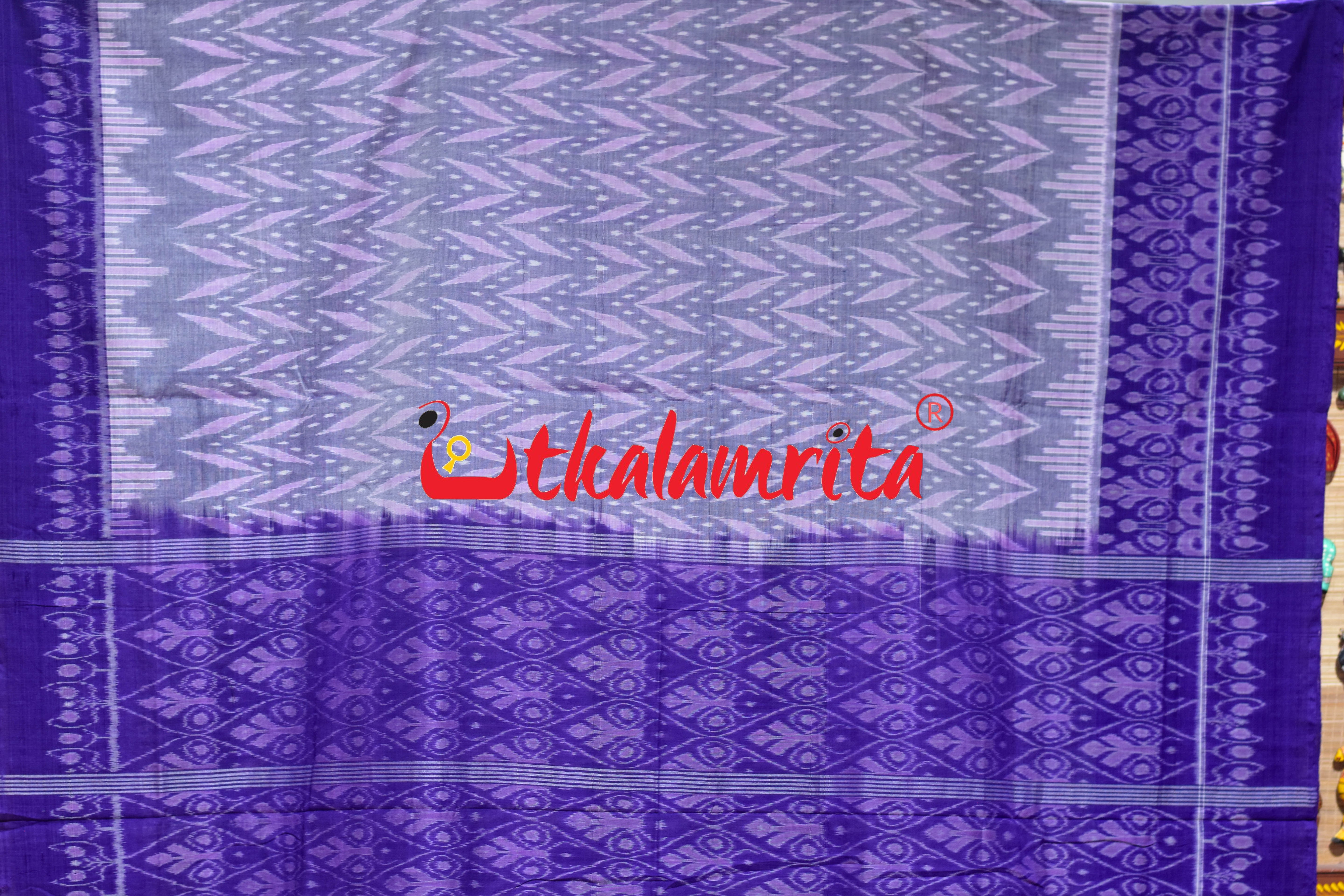 Grey Purple Dhanpatri Sambalpuri Cotton Saree