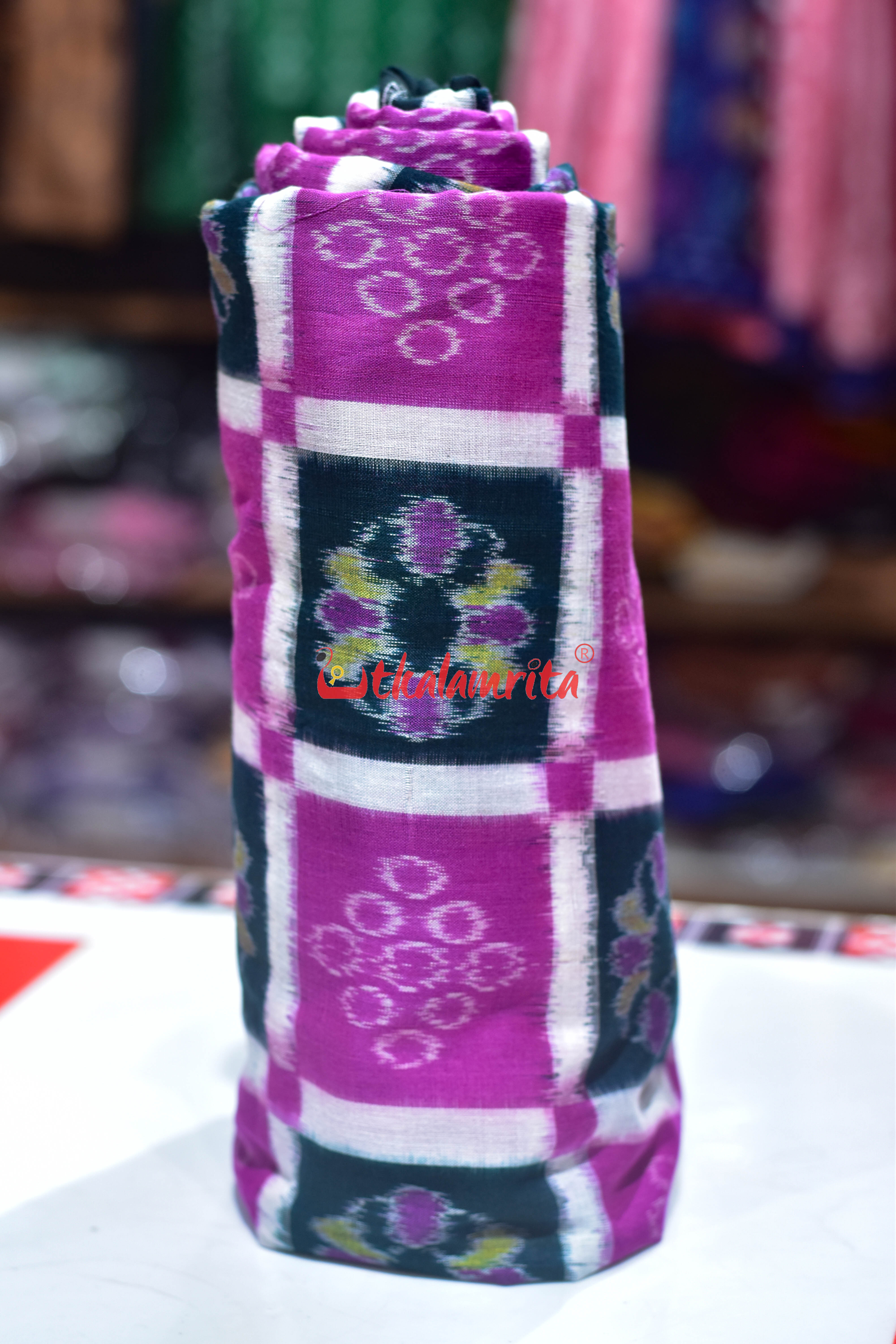 Magenta Flower Kothi Pasapali Cotton (Fabric)