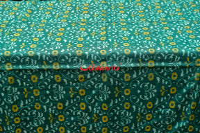 Green Flower Design Sambalpuri Cotton (Fabric)