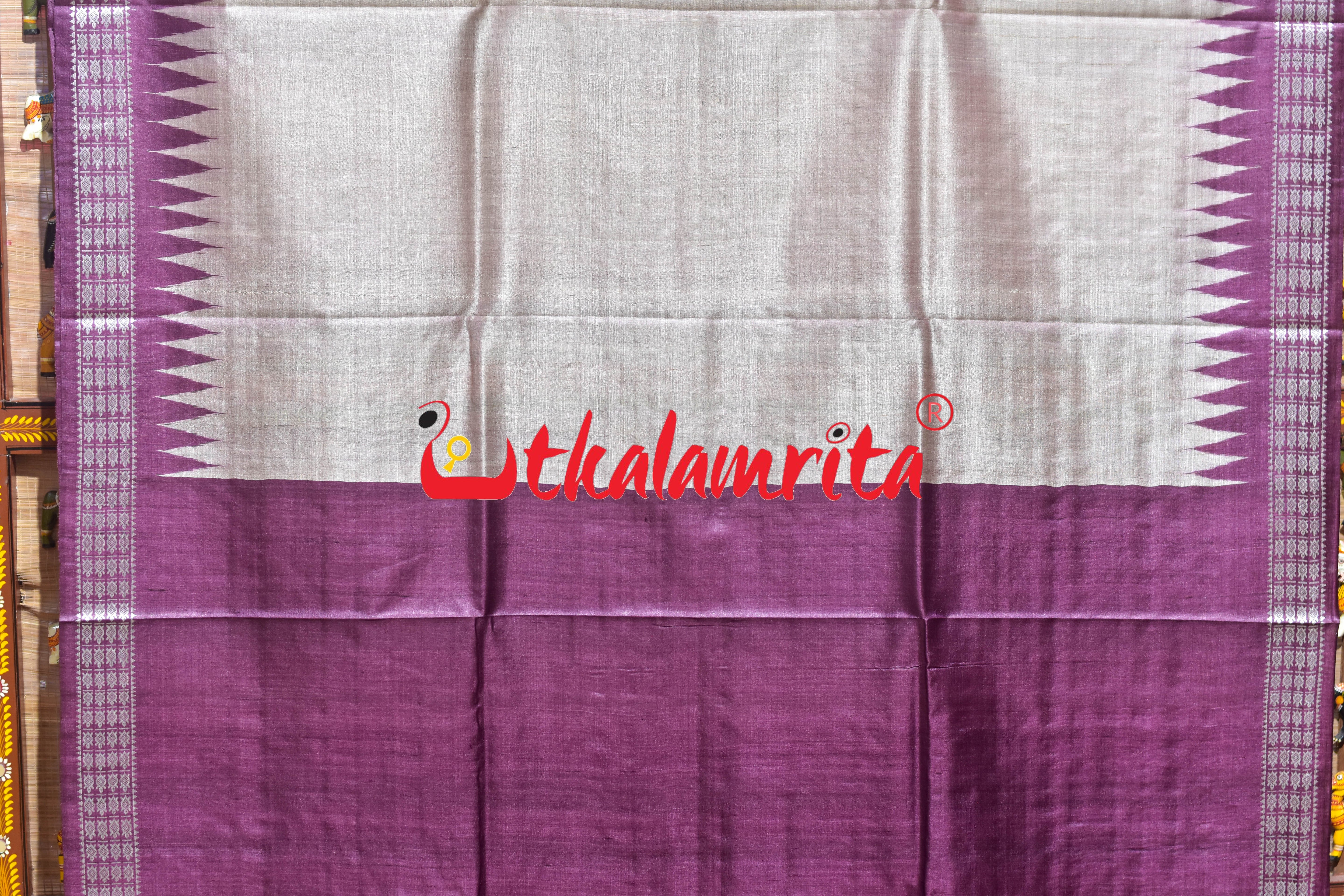 Boita Olive Ridley Natural Wine Tussar Silk Saree