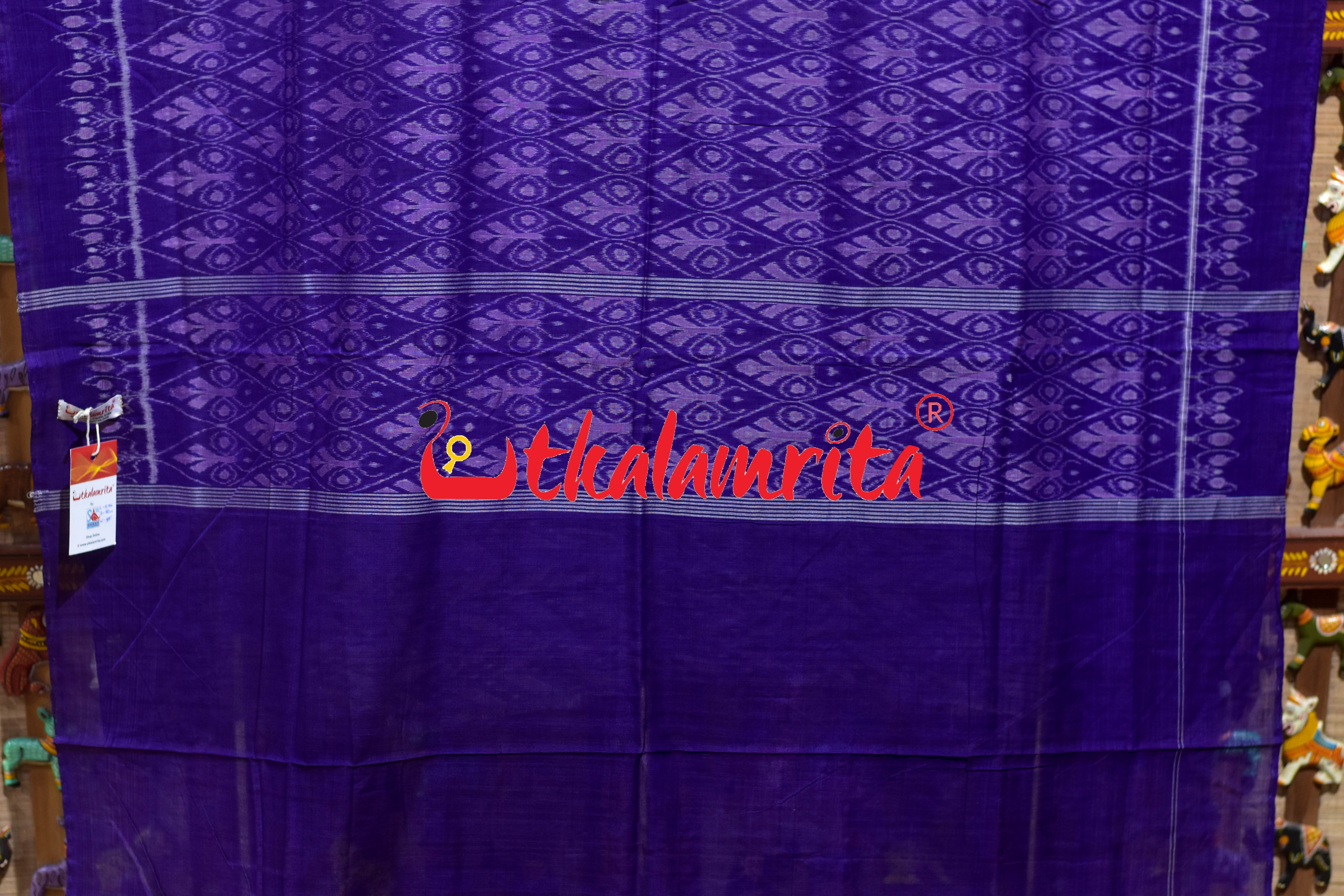 Grey Purple Dhanpatri Sambalpuri Cotton Saree