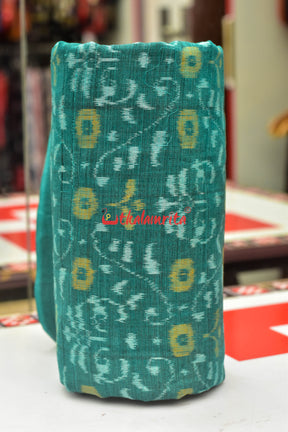 Green Flower Design Sambalpuri Cotton (Fabric)