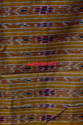 Borderless Zigzag Flower Khandua Cotton Saree