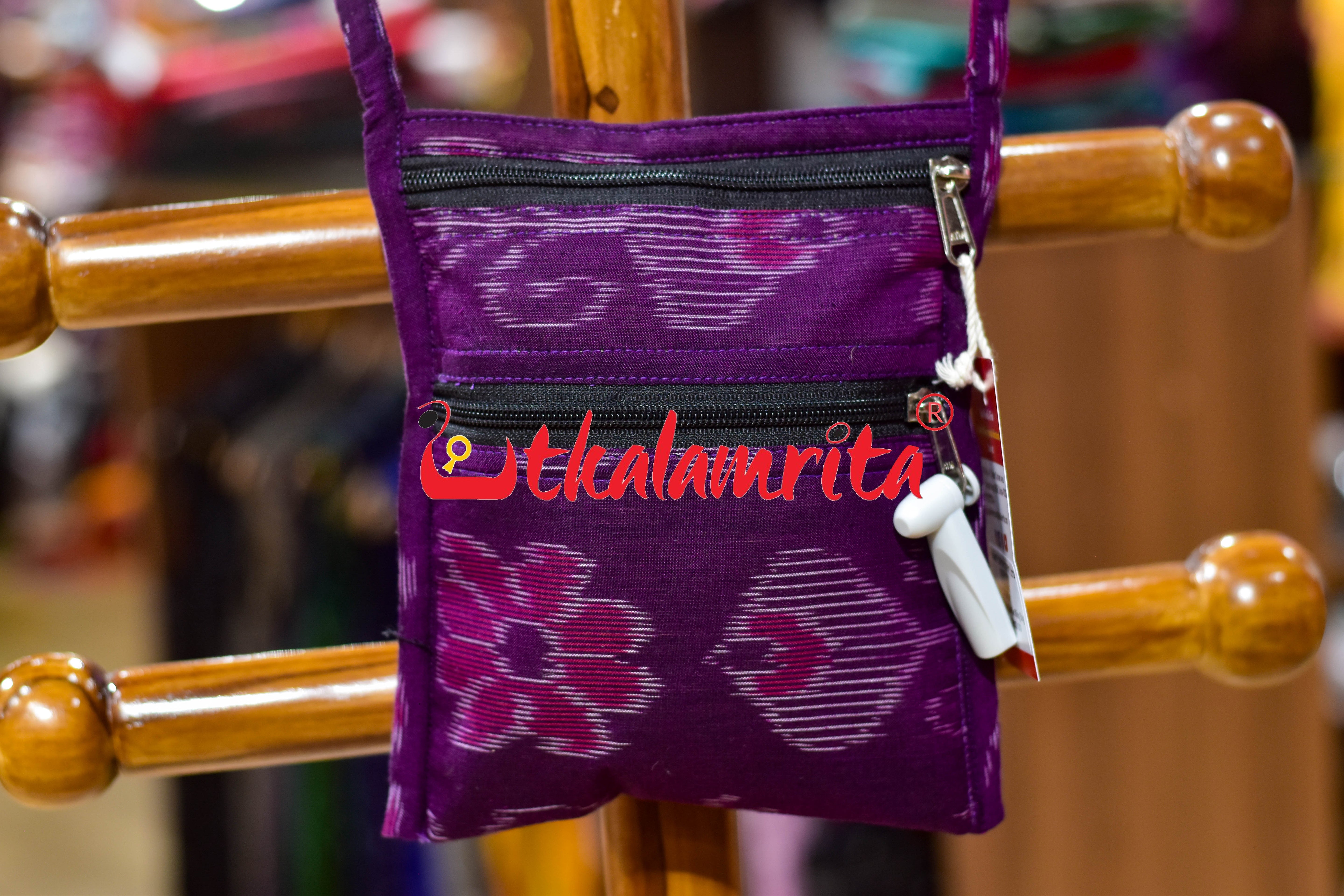 Purple Big Flowers Mobile Sling Bag