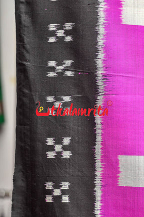 Pink Big Pasapali Khandua Silk Saree