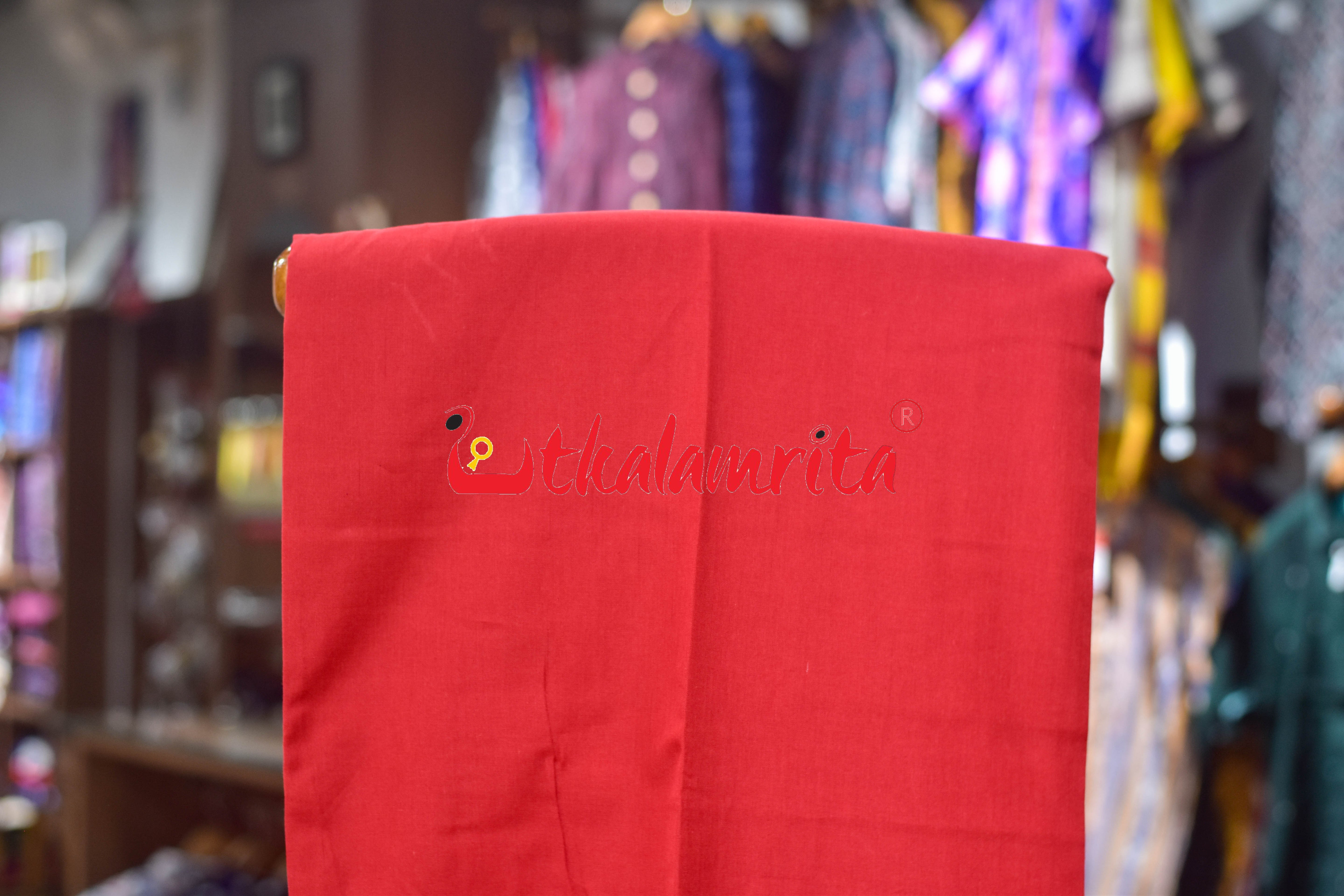 Blue Red Star Flower Cotton Dress Set