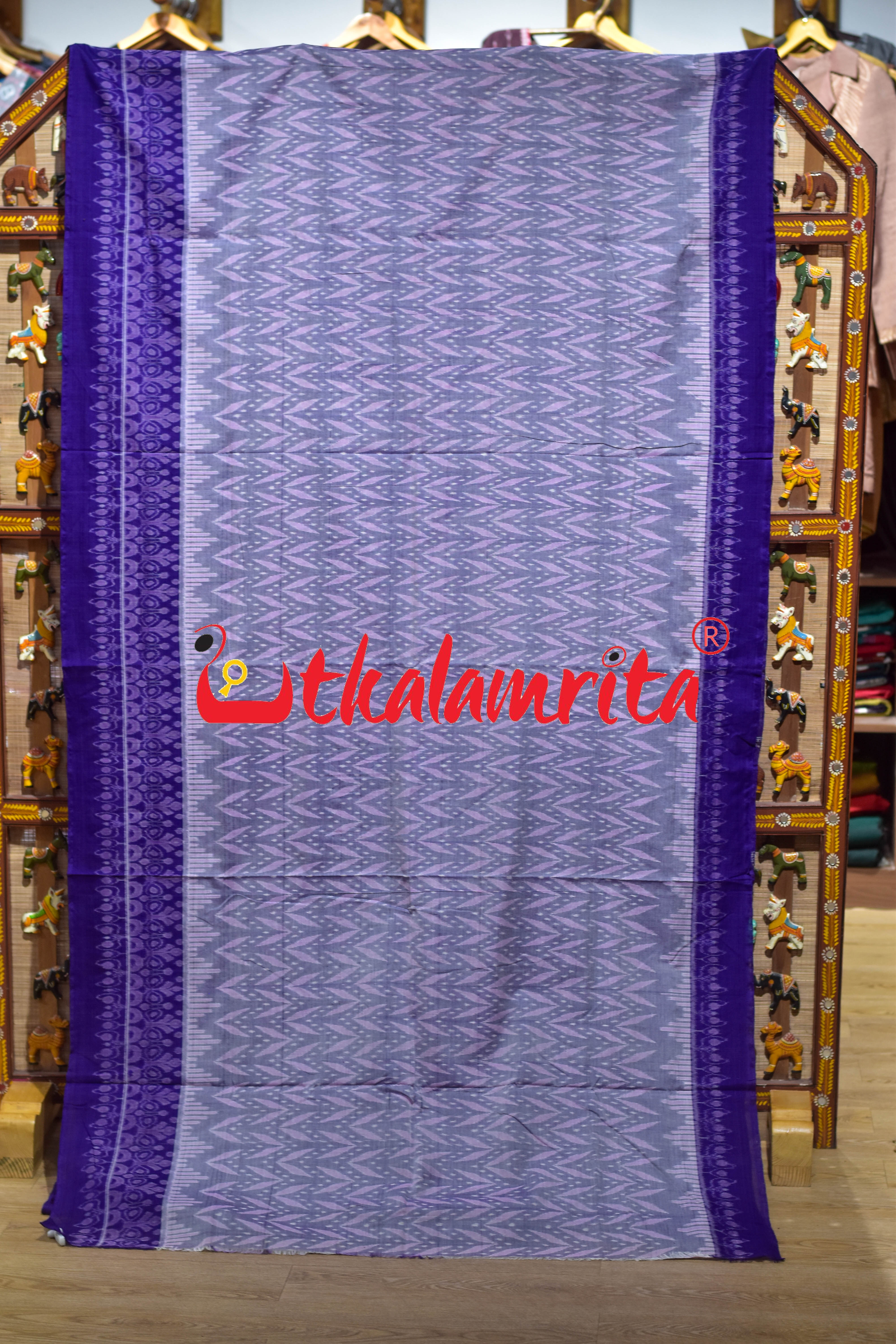 Grey Purple Dhanpatri Sambalpuri Cotton Saree
