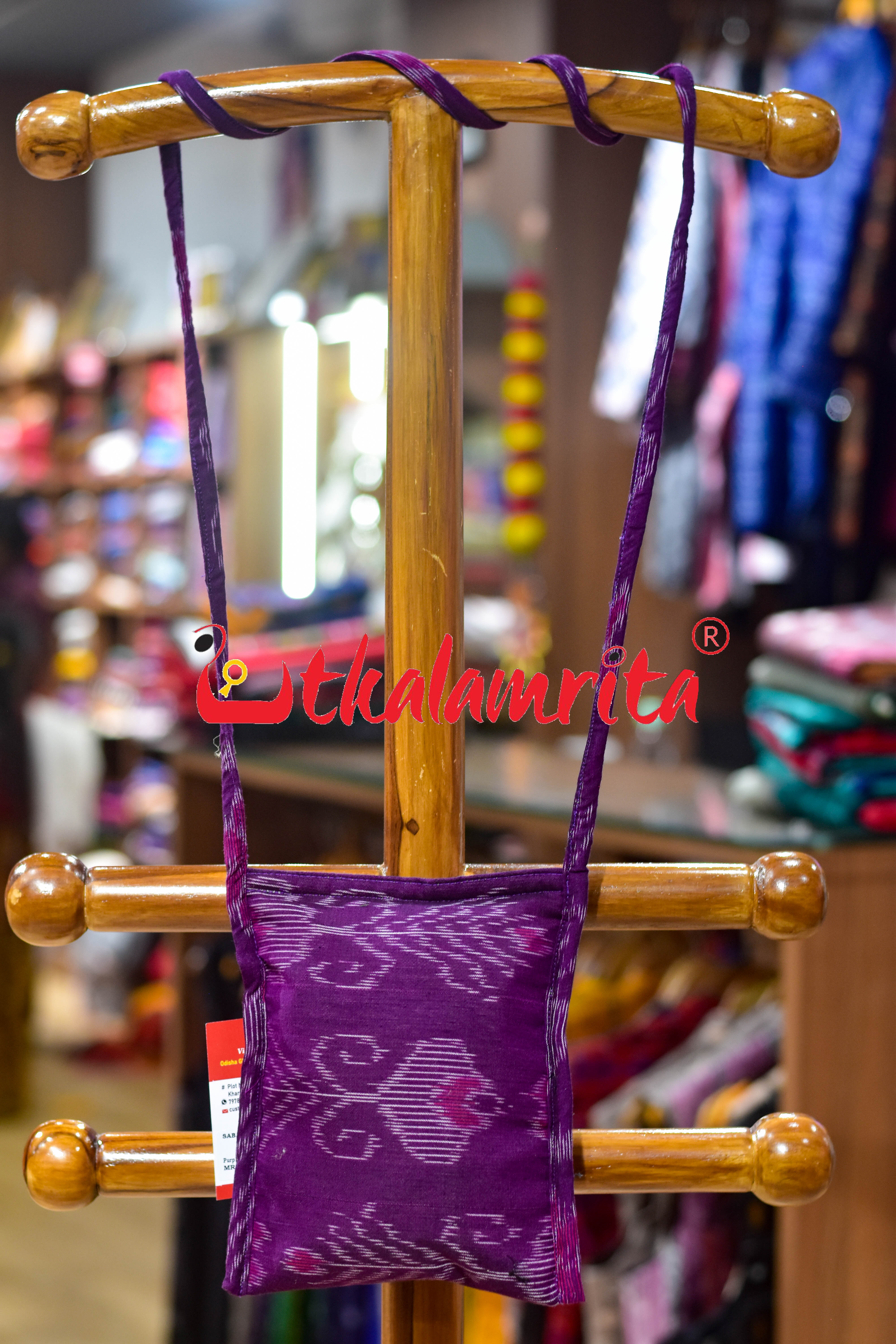 Purple Big Flowers Mobile Sling Bag