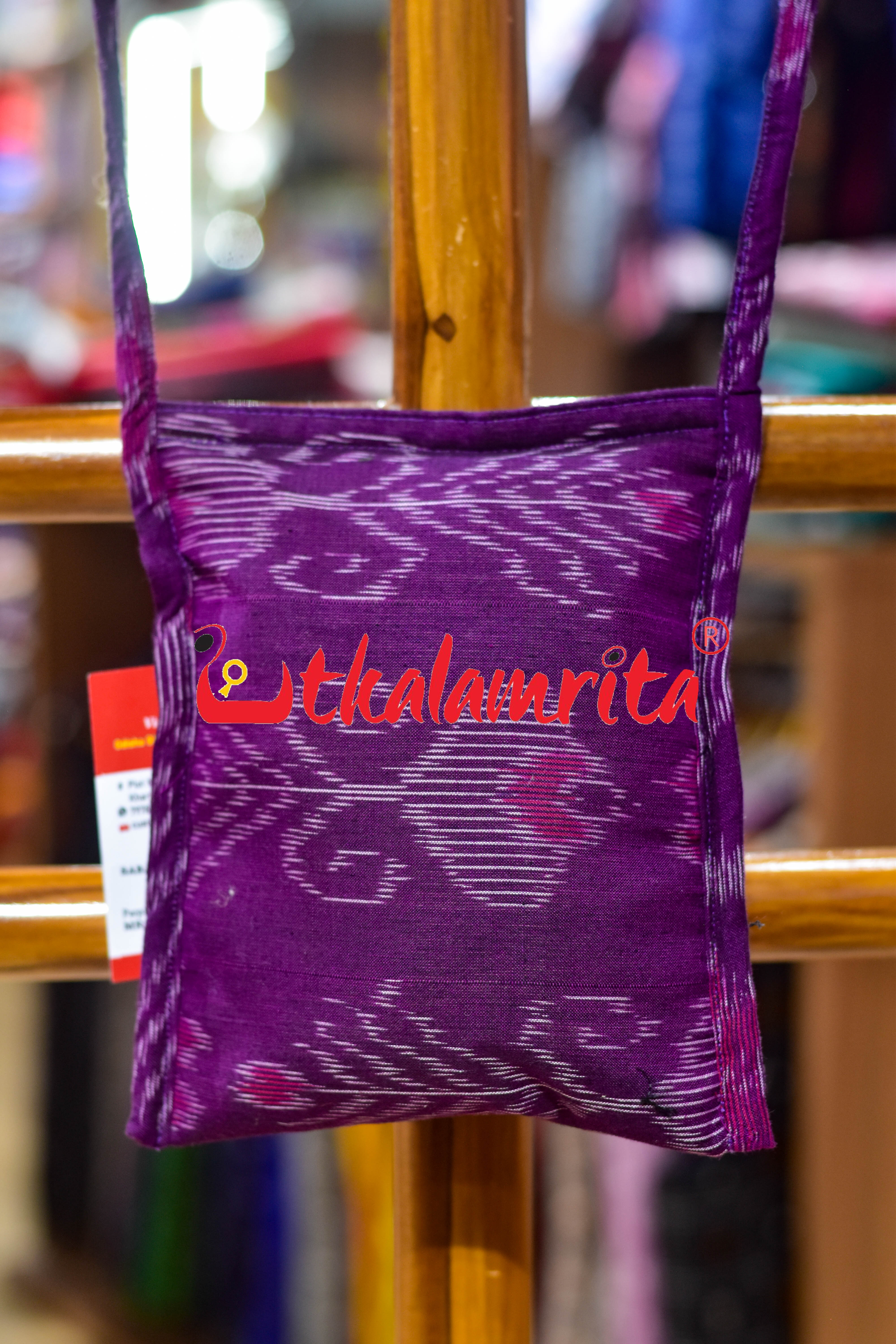 Purple Big Flowers Mobile Sling Bag
