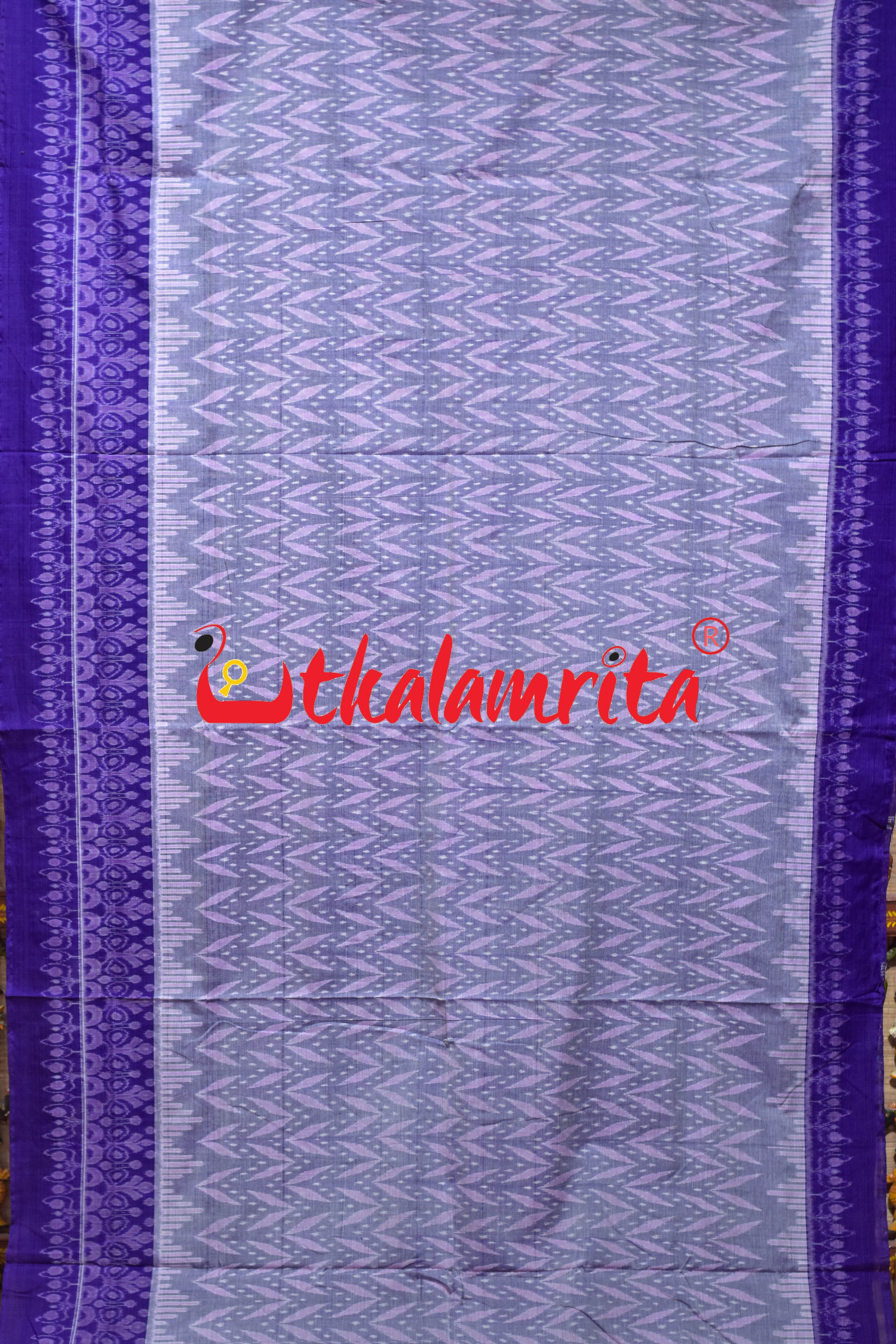 Grey Purple Dhanpatri Sambalpuri Cotton Saree
