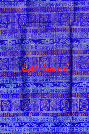Plain Kumbha Magenta Blue Sambalpuri Silk