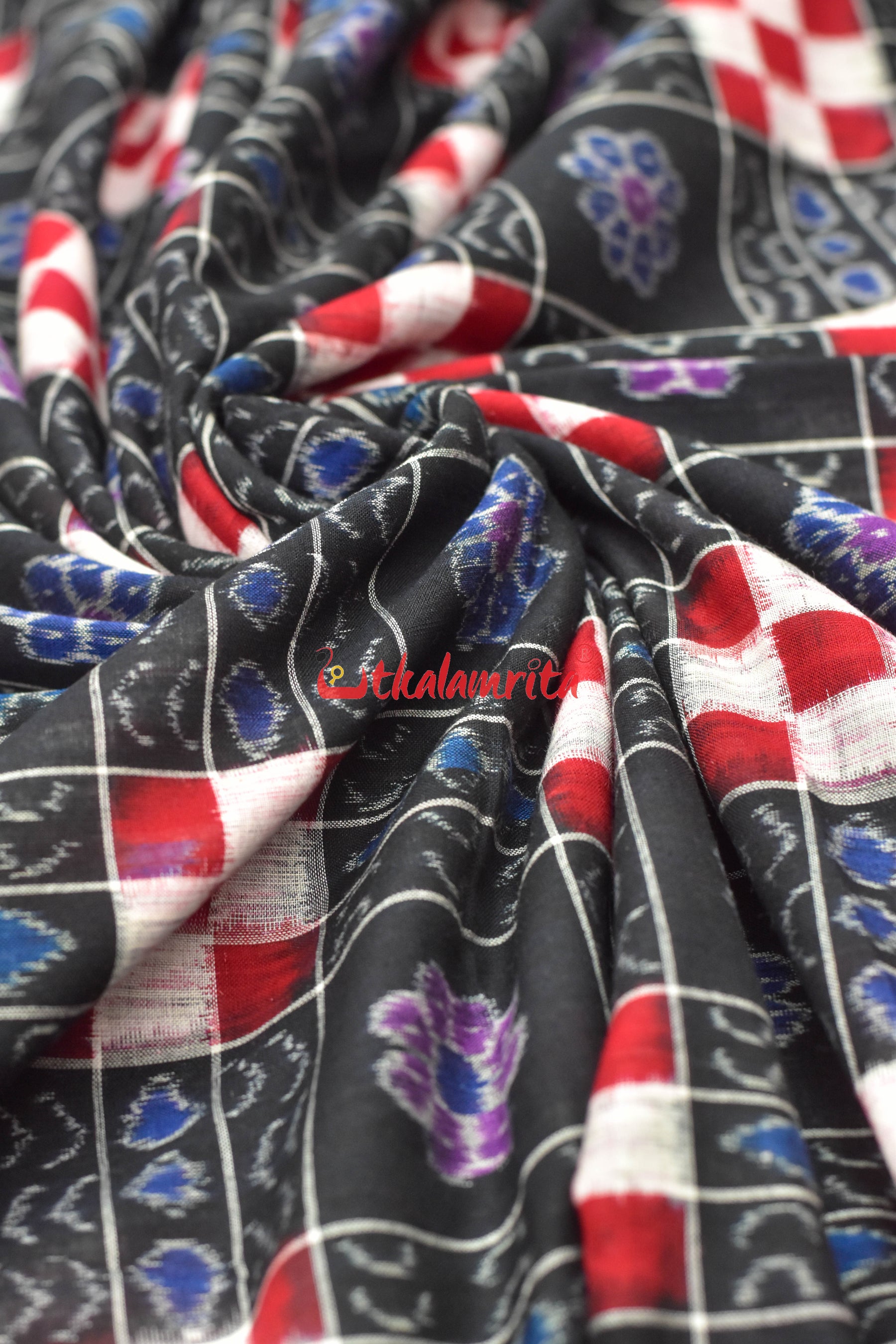 Black Flower Kothi Pasapali Cotton (Fabric)