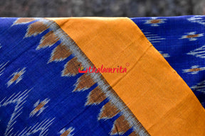 Borderless Zigzag Flower Khandua Cotton Saree