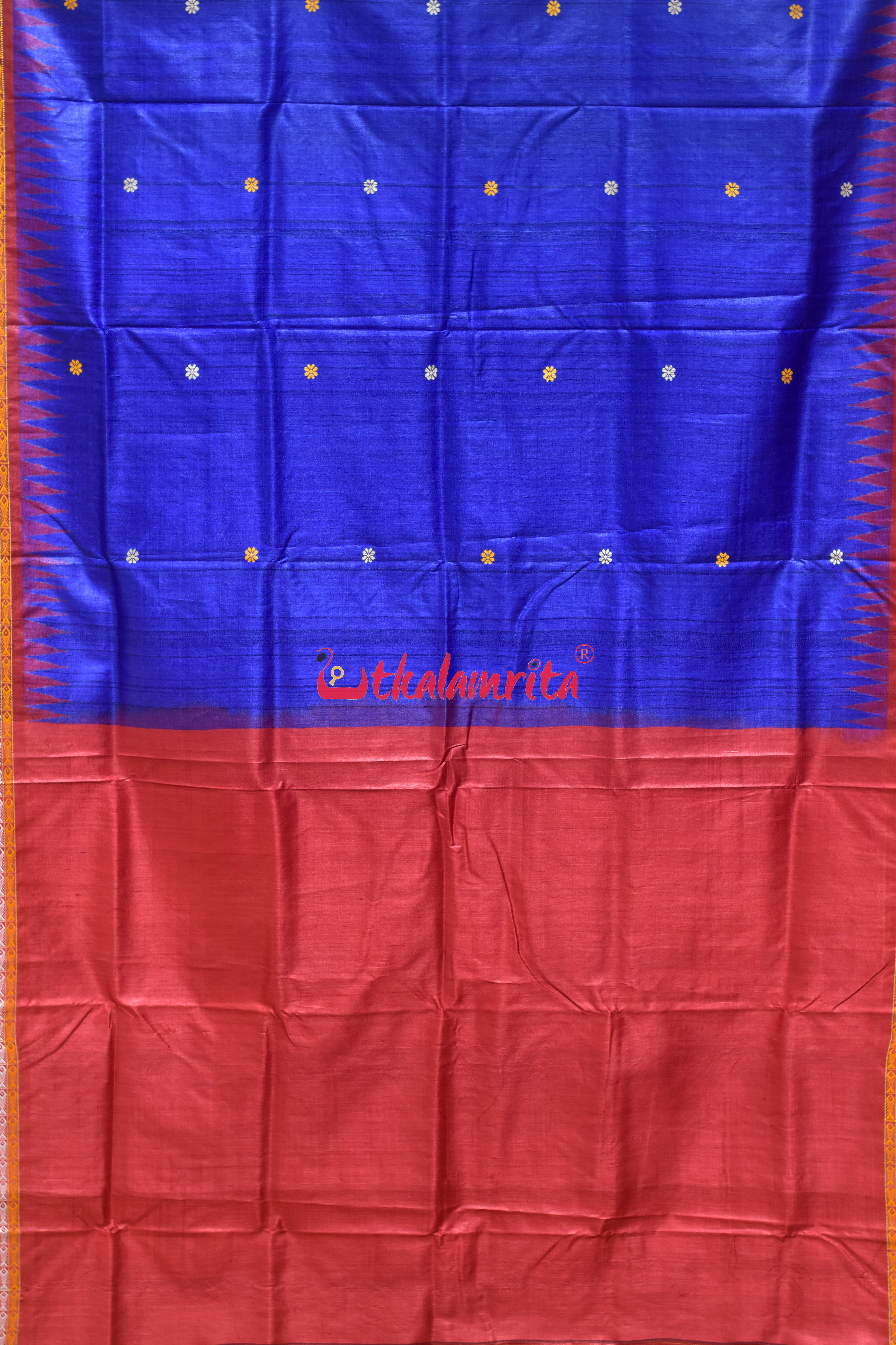 Blue Fish Border Dolabedi Gopalpur Tussar Silk Saree