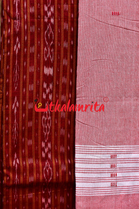 Maroon Pink Ikat Dress Set