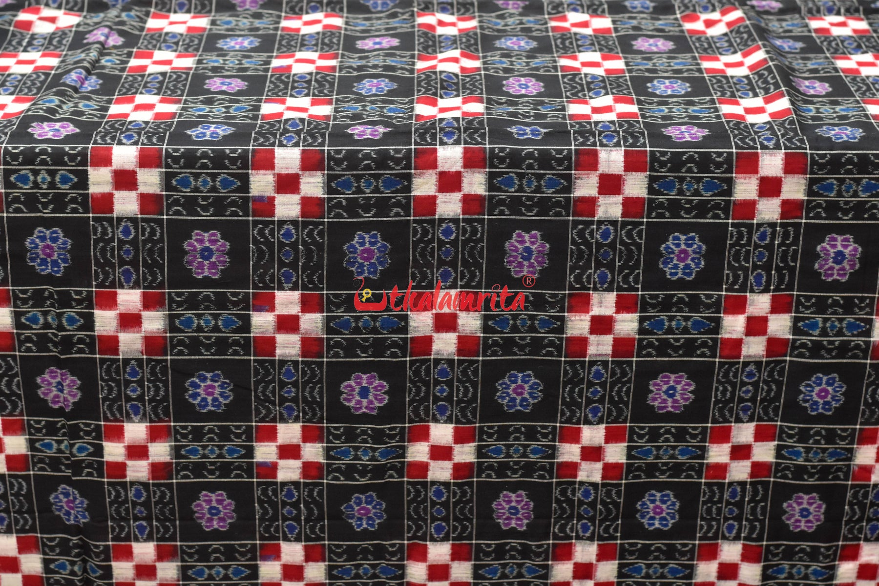 Black Flower Kothi Pasapali Cotton (Fabric)