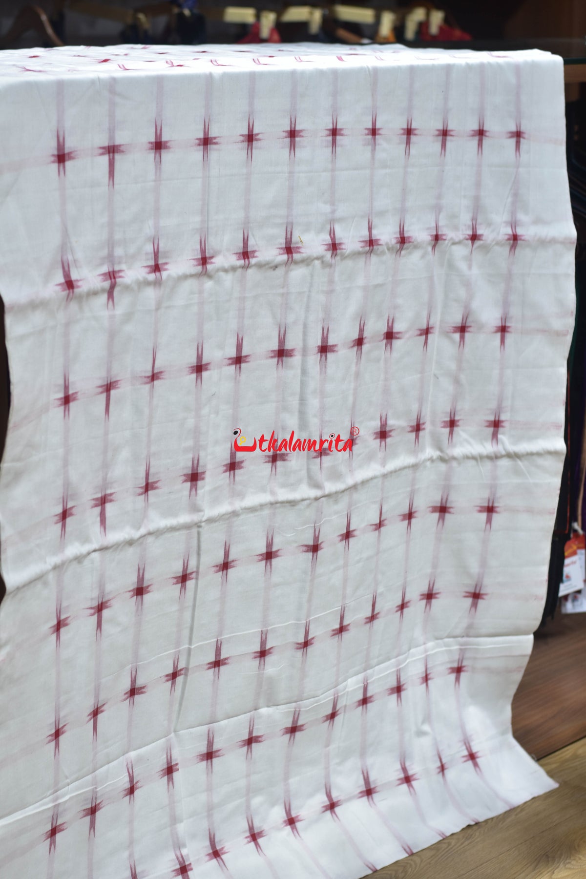 White with Red Star Cotton (Fabric)