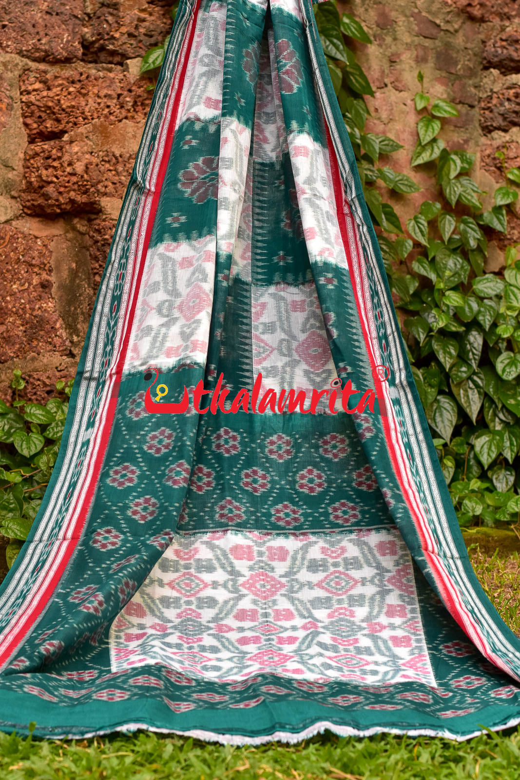 Box Computer Green Khandua Cotton Saree