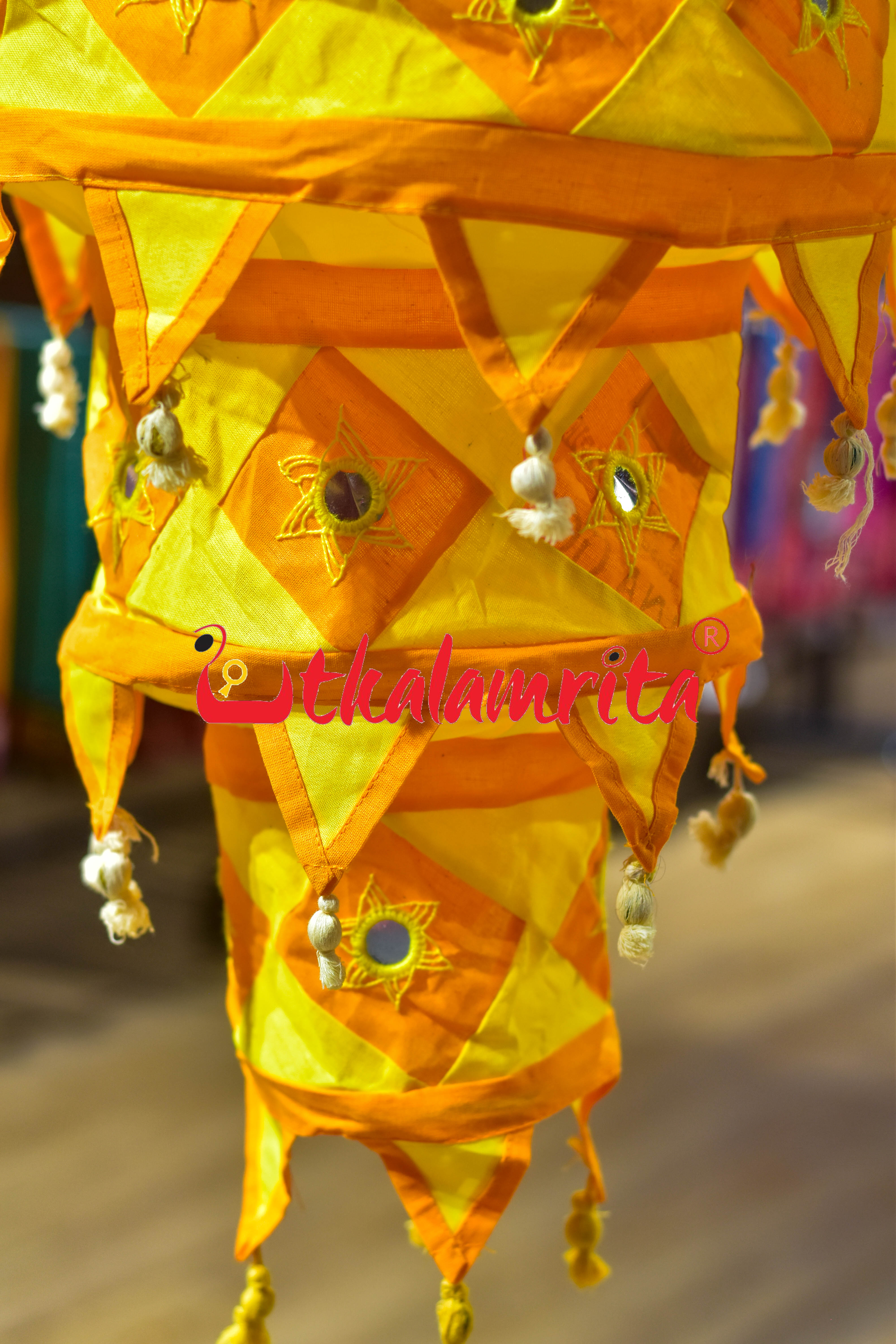 Yellow Orange Special 3-Step Round Lampshade