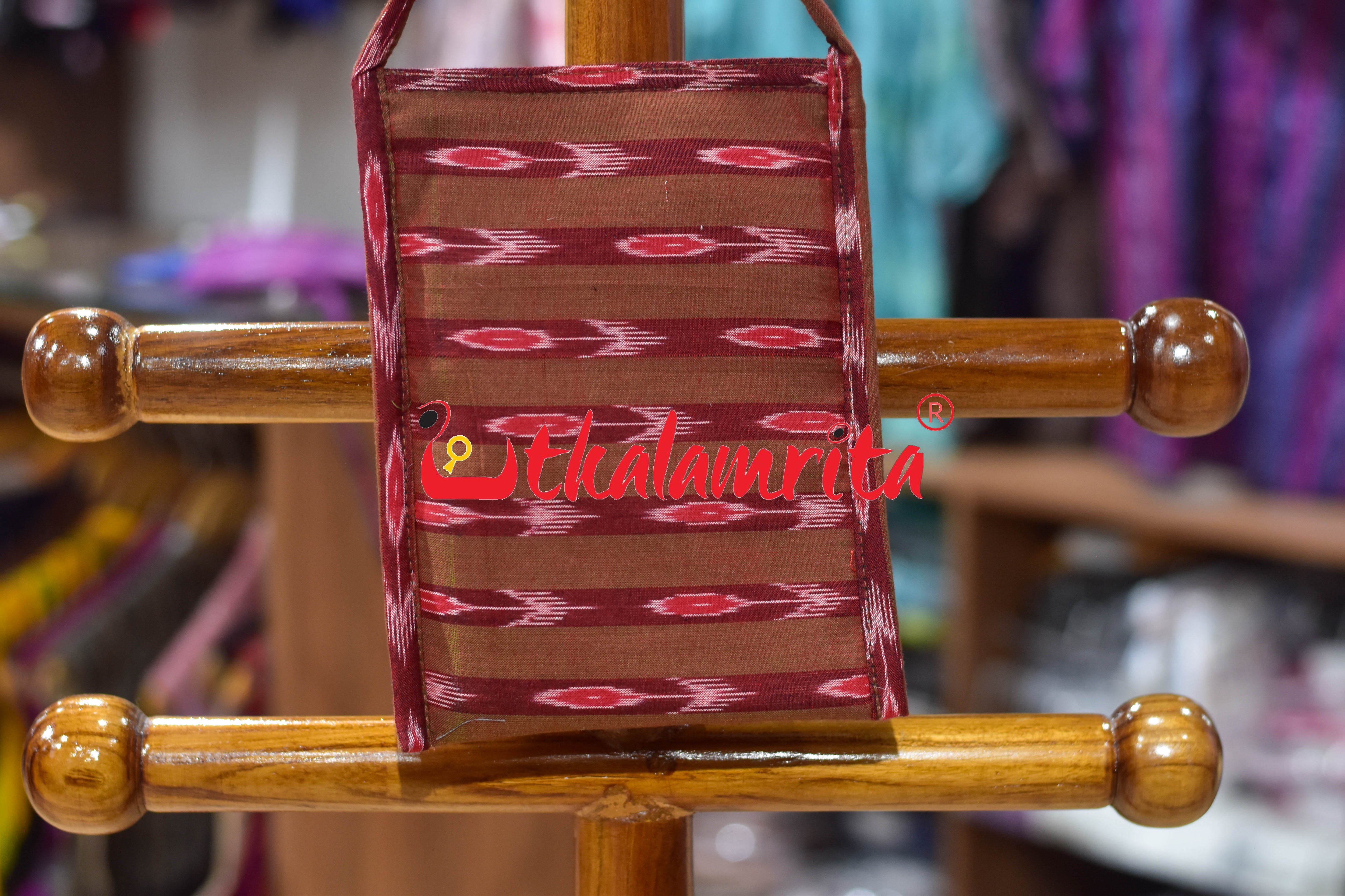 Rust with Red Stripes Labanga Bandha Mobile Sling Bag