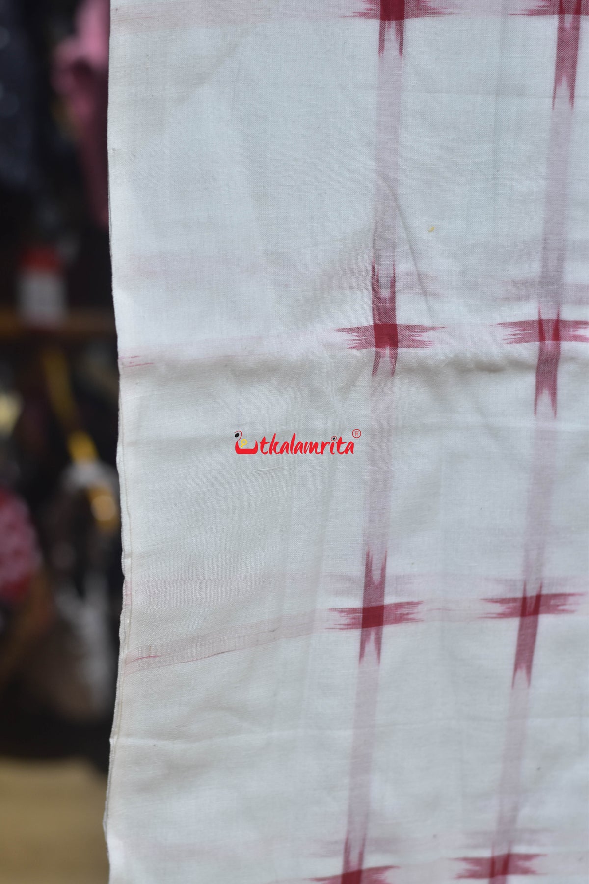 White with Red Star Cotton (Fabric)