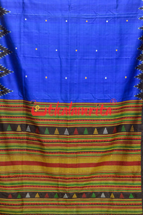 Electric Blue Dongria Silk Saree