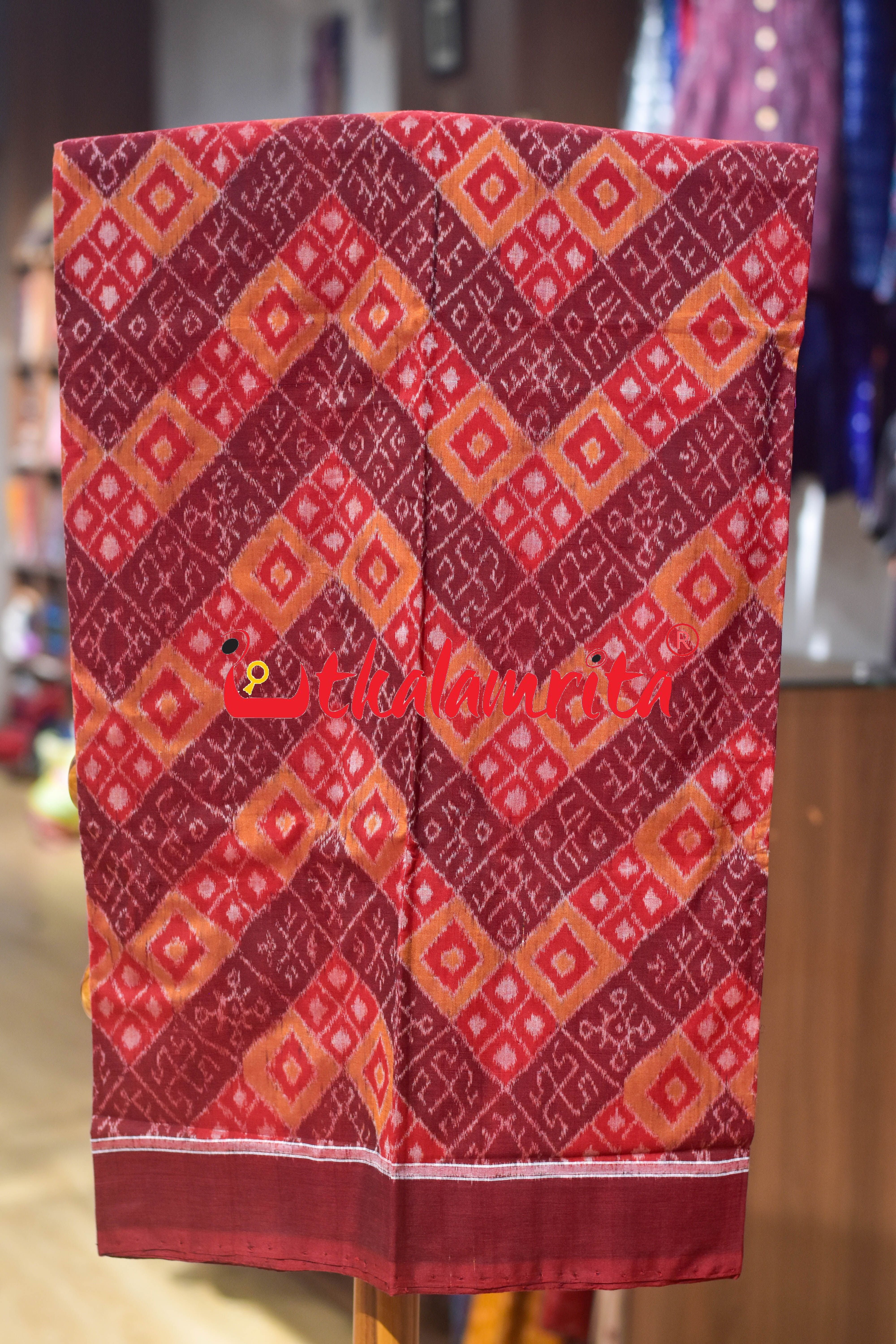 Rust Diamond Body Cotton Dress Set