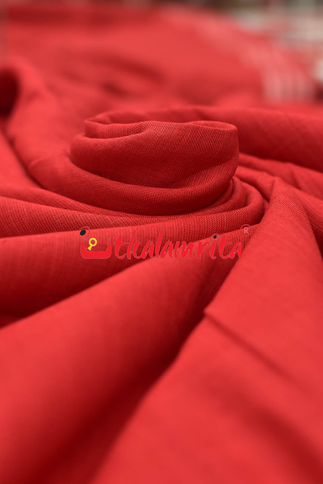 Red 4 Lines Rudraksha Border (Fabric)