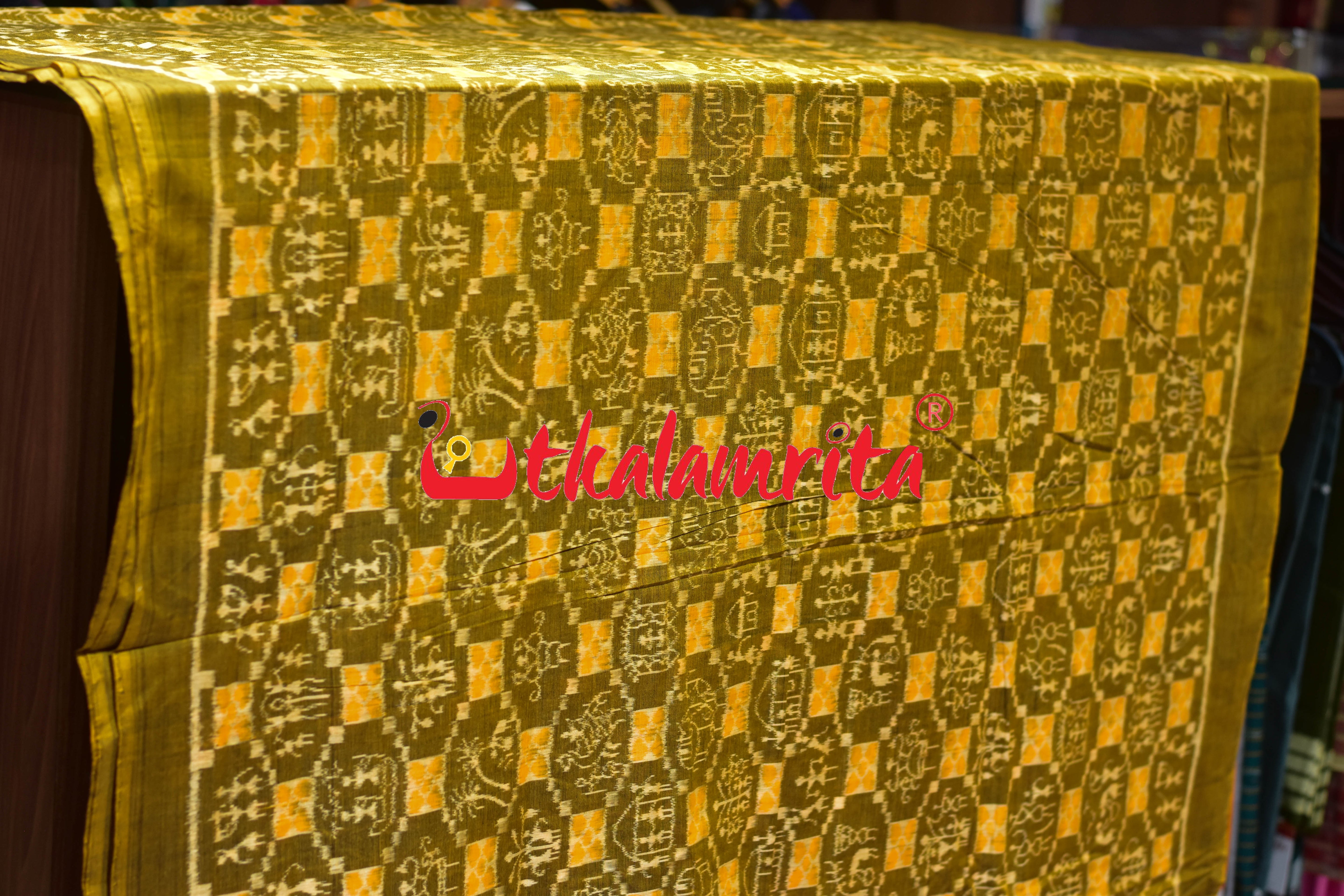 Mustard Yellow Tribal Culture Sambalpuri Cotton (Fabric)