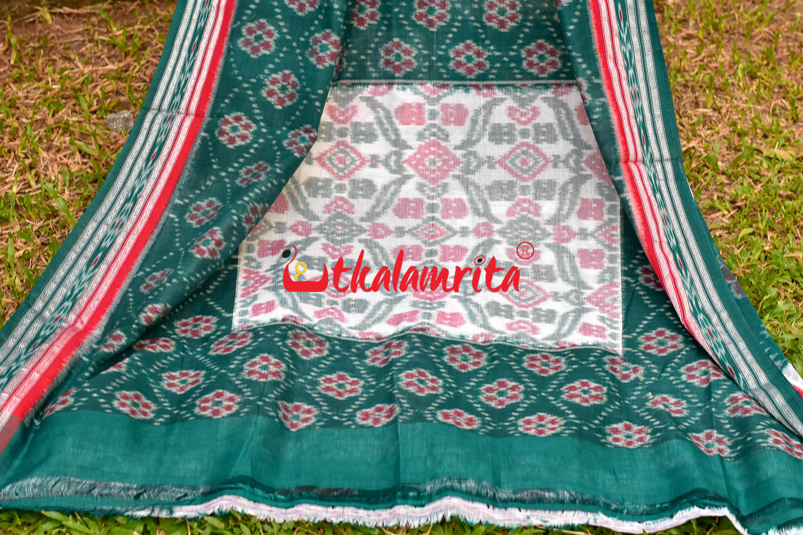 Box Computer Green Khandua Cotton Saree