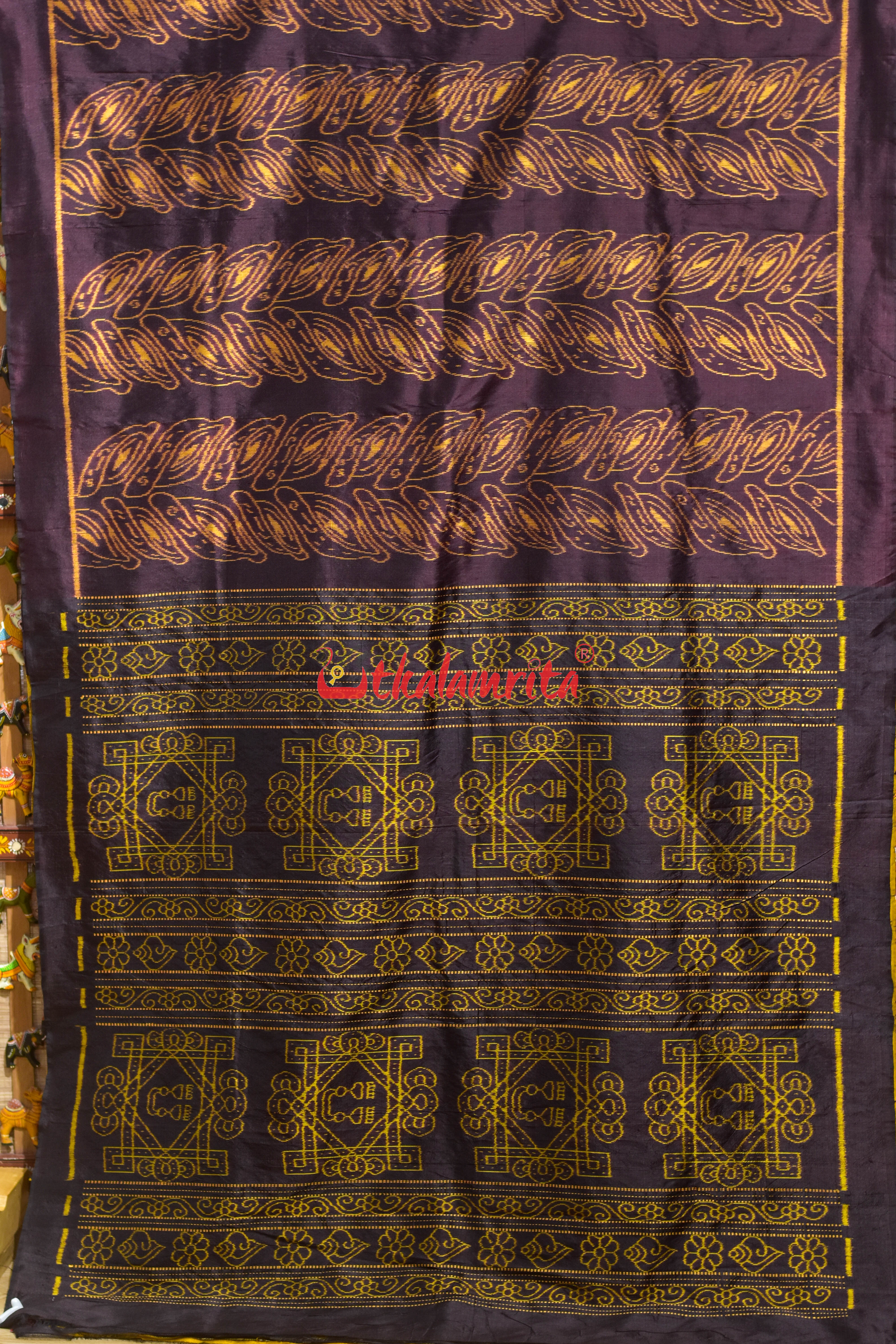 Coffee Khaja Khandua Silk Saree