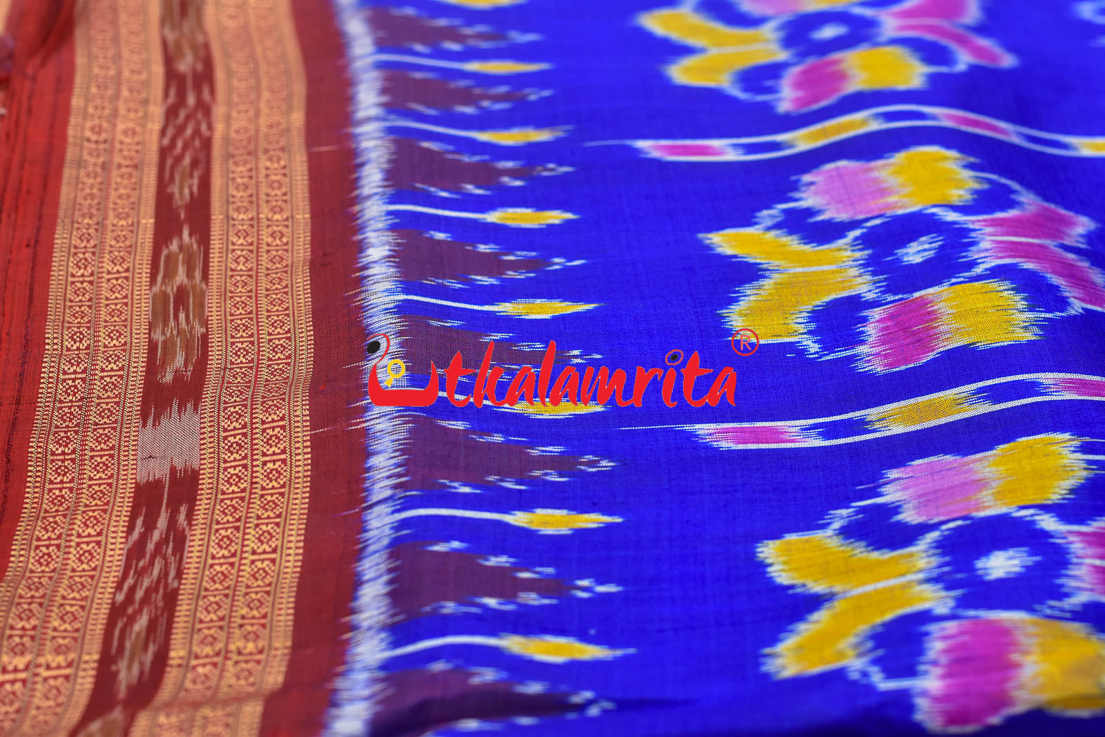 Royal Elephants And Lions Khandua Silk Saree